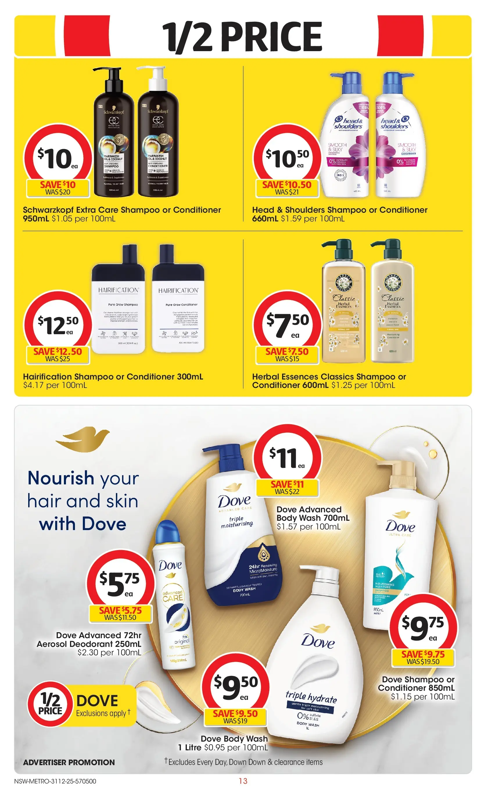 ﻿Coles catalogue valid from 30/12/2025 > Online Australia | Page: 13 | Products: Shampoo, Conditioner, Deodorant, Herbal