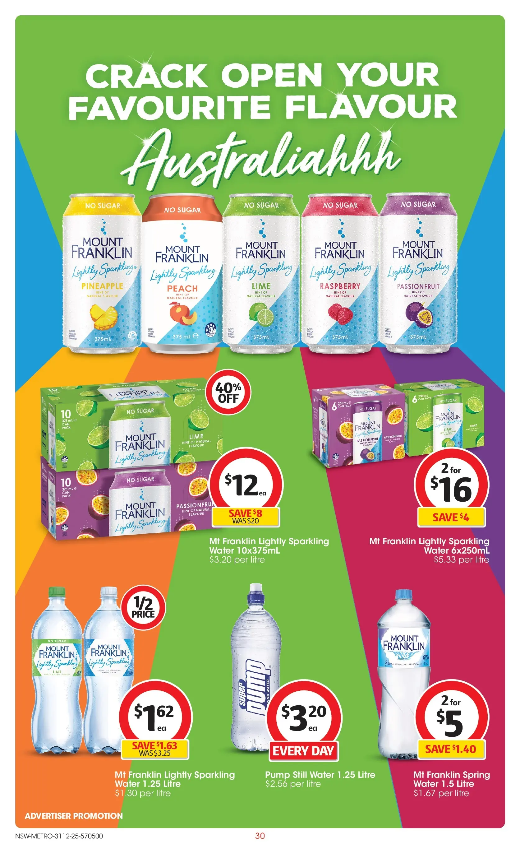 ﻿Coles catalogue valid from 30/12/2025 > Online Australia | Page: 30 | Products: Pineapple, Passionfruit, Water, Sugar