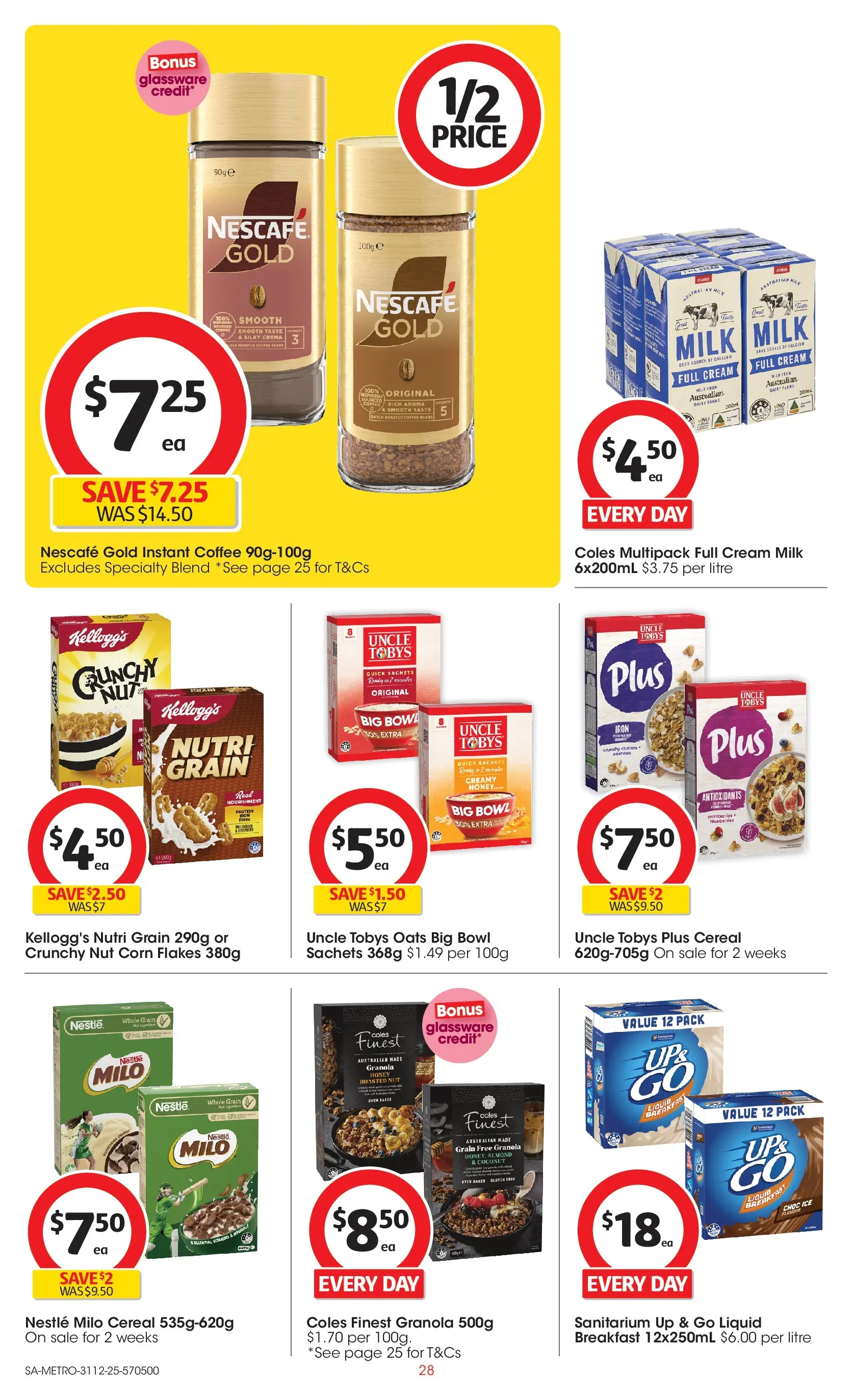 ﻿Coles catalogue valid from 31/12/2025 > Online Australia | Page: 28 | Products: Noodles, Beef, Chips, Olive oil