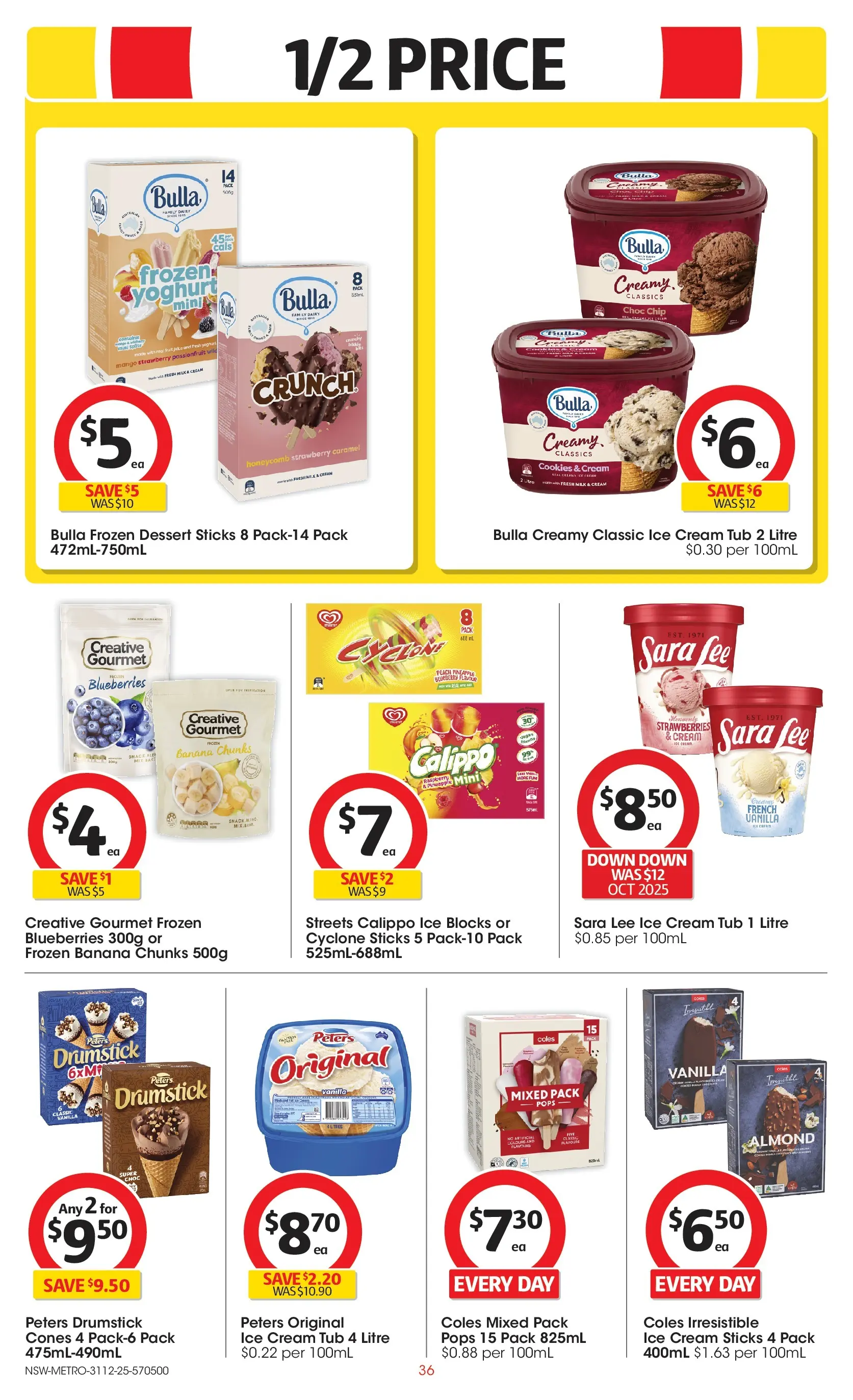 ﻿Coles catalogue valid from 30/12/2025 > Online Australia | Page: 36 | Products: Yoghurt, Pineapple, Ice cream, Blueberries