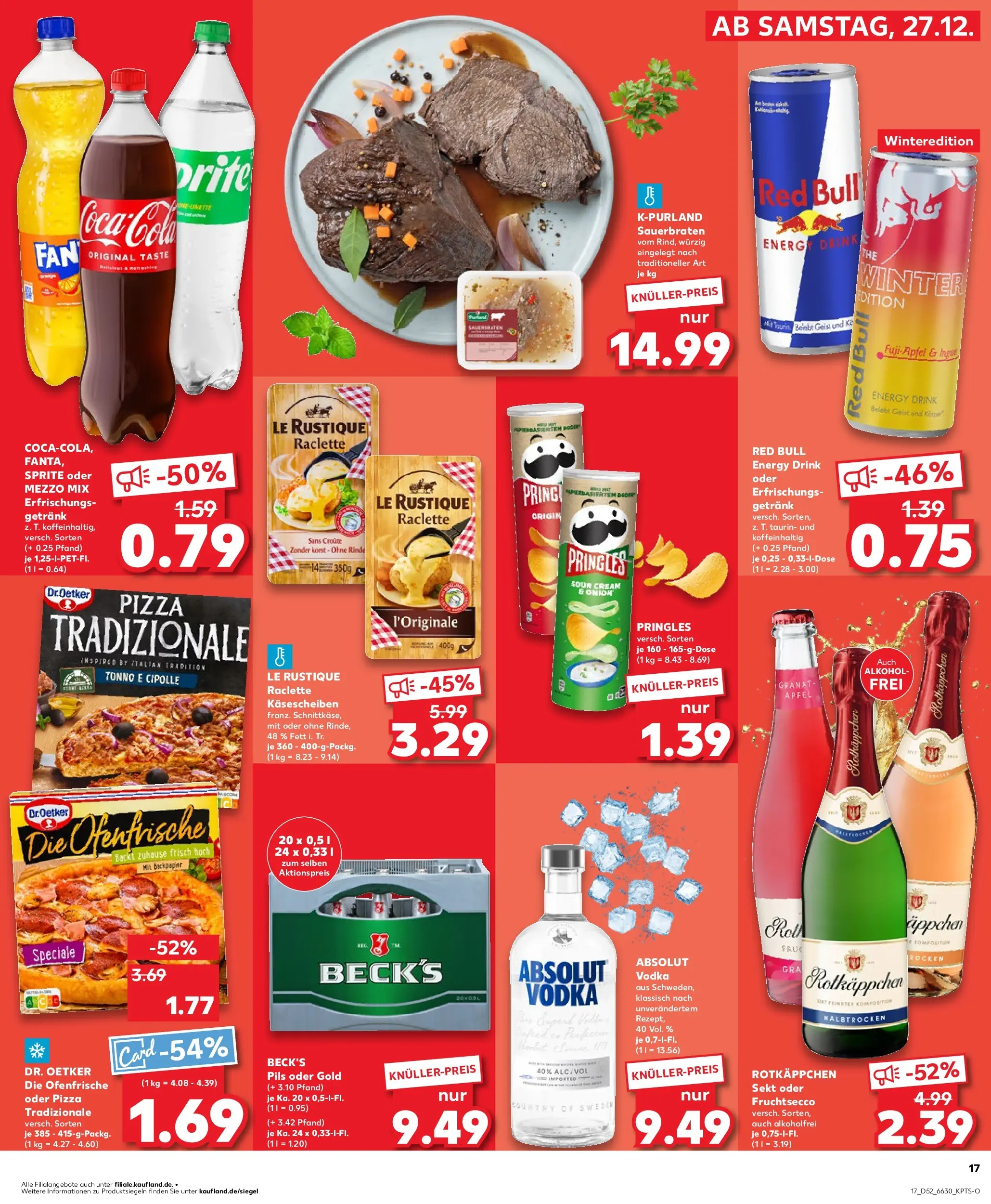 Prospekt Kaufland ab 28.12.2025 » Angebote Online zum Blättern | Seite: 17 | Produkte: Mezzo mix, Red bull, Sprite, Pils