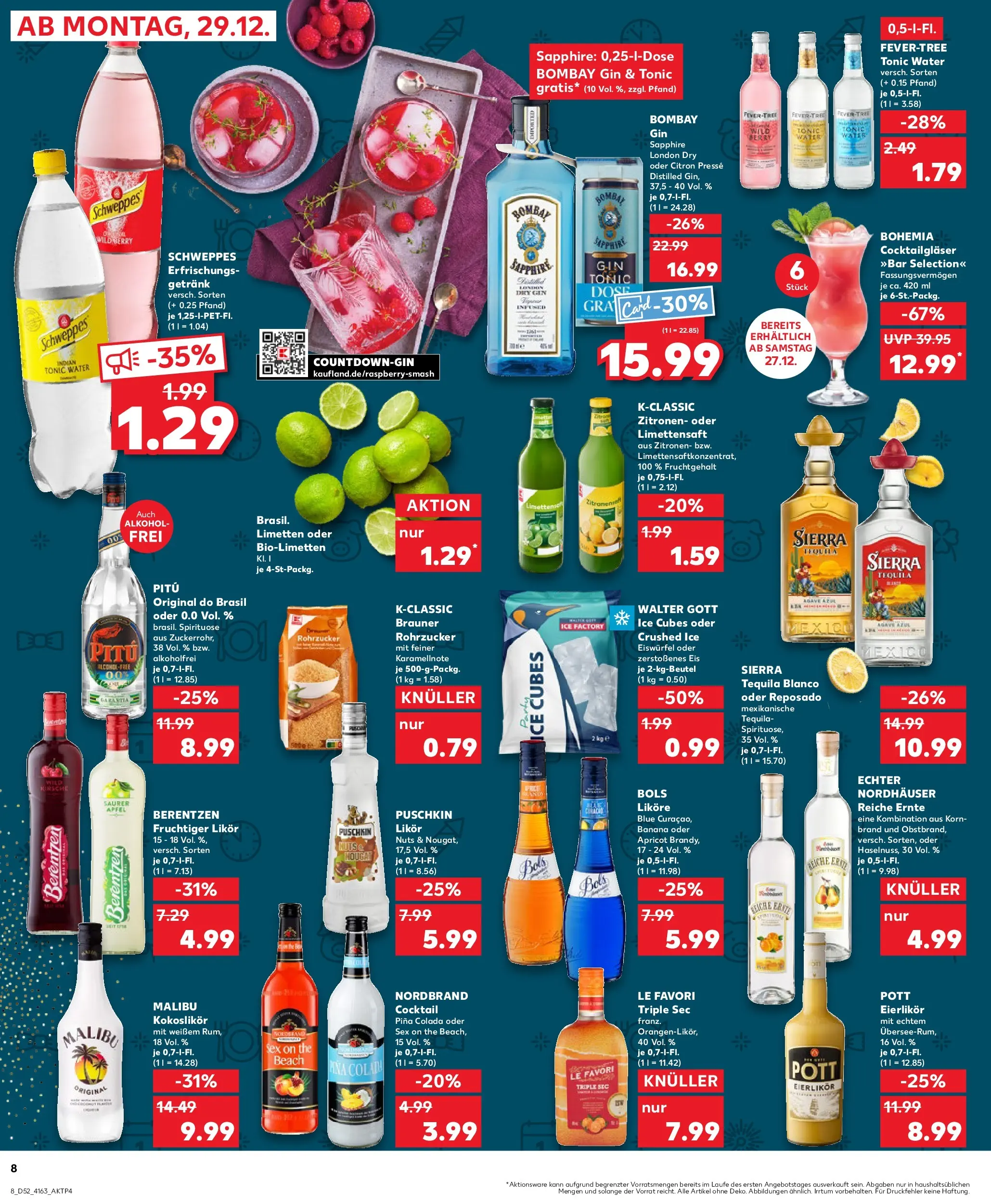 Prospekt Kaufland ab 28.12.2025 » Angebote Online zum Blättern | Seite: 8 | Produkte: Cola, Gin, Eis, Zitronen