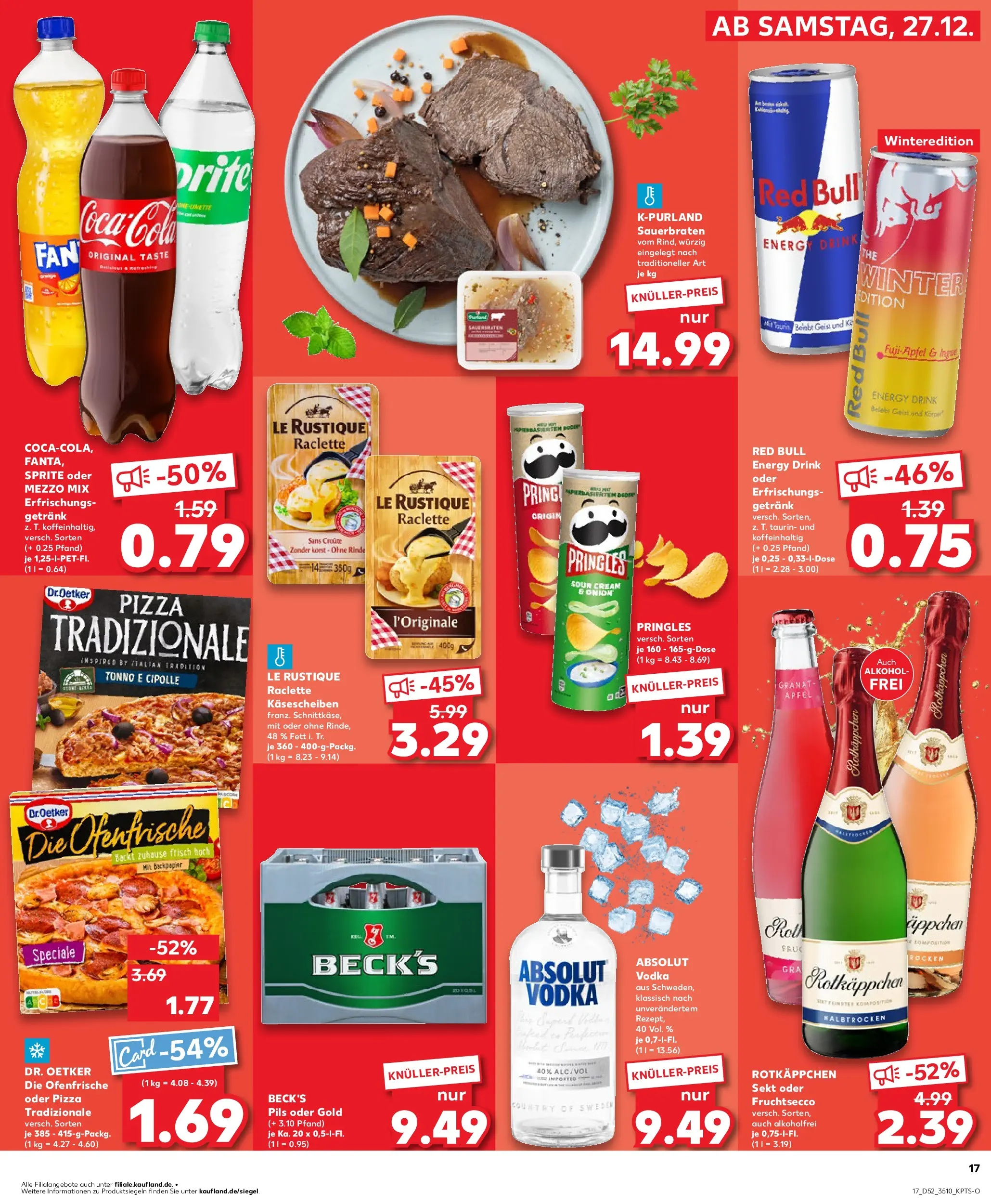 Prospekt Kaufland ab 28.12.2025 » Angebote Online zum Blättern | Seite: 17 | Produkte: Ofenfrische, Rotkäppchen, Pringles, Chips