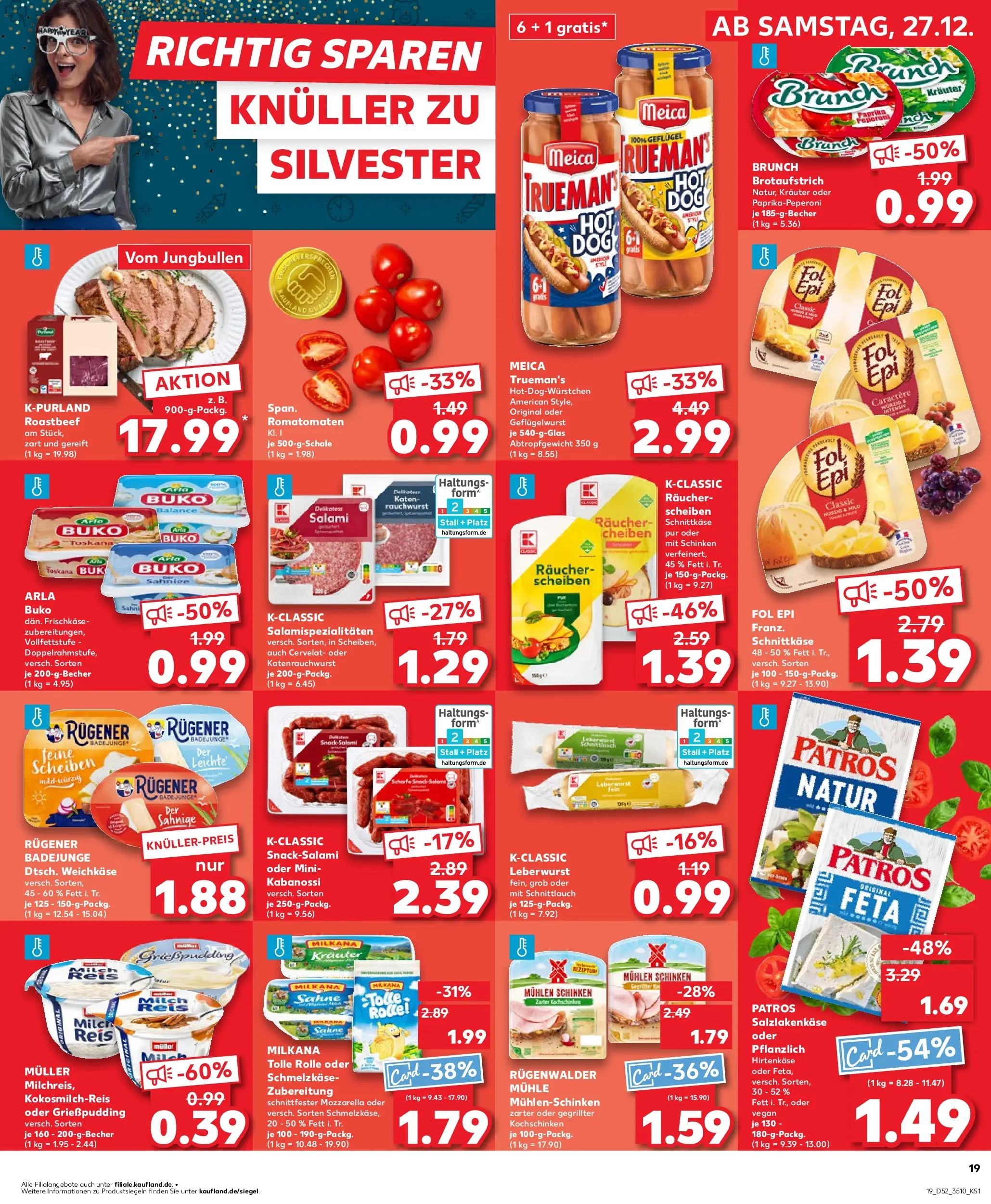 Prospekt Kaufland ab 28.12.2025 » Angebote Online zum Blättern | Seite: 19 | Produkte: Milch, Meica, Salami, Schinken