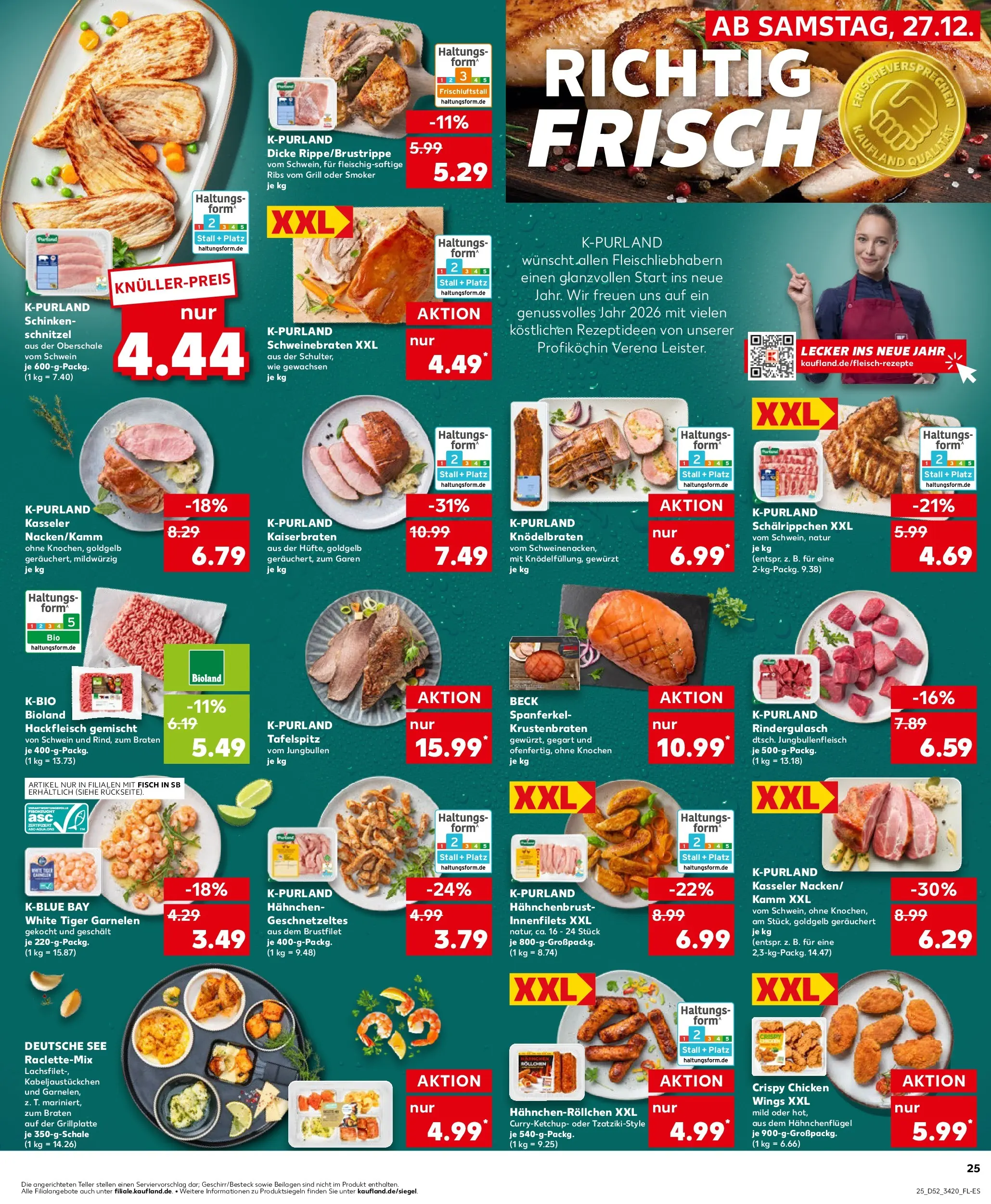 Prospekt Kaufland ab 28.12.2025 » Angebote Online zum Blättern | Seite: 25 | Produkte: Grill, Rindergulasch, Fisch, Tiger garnelen