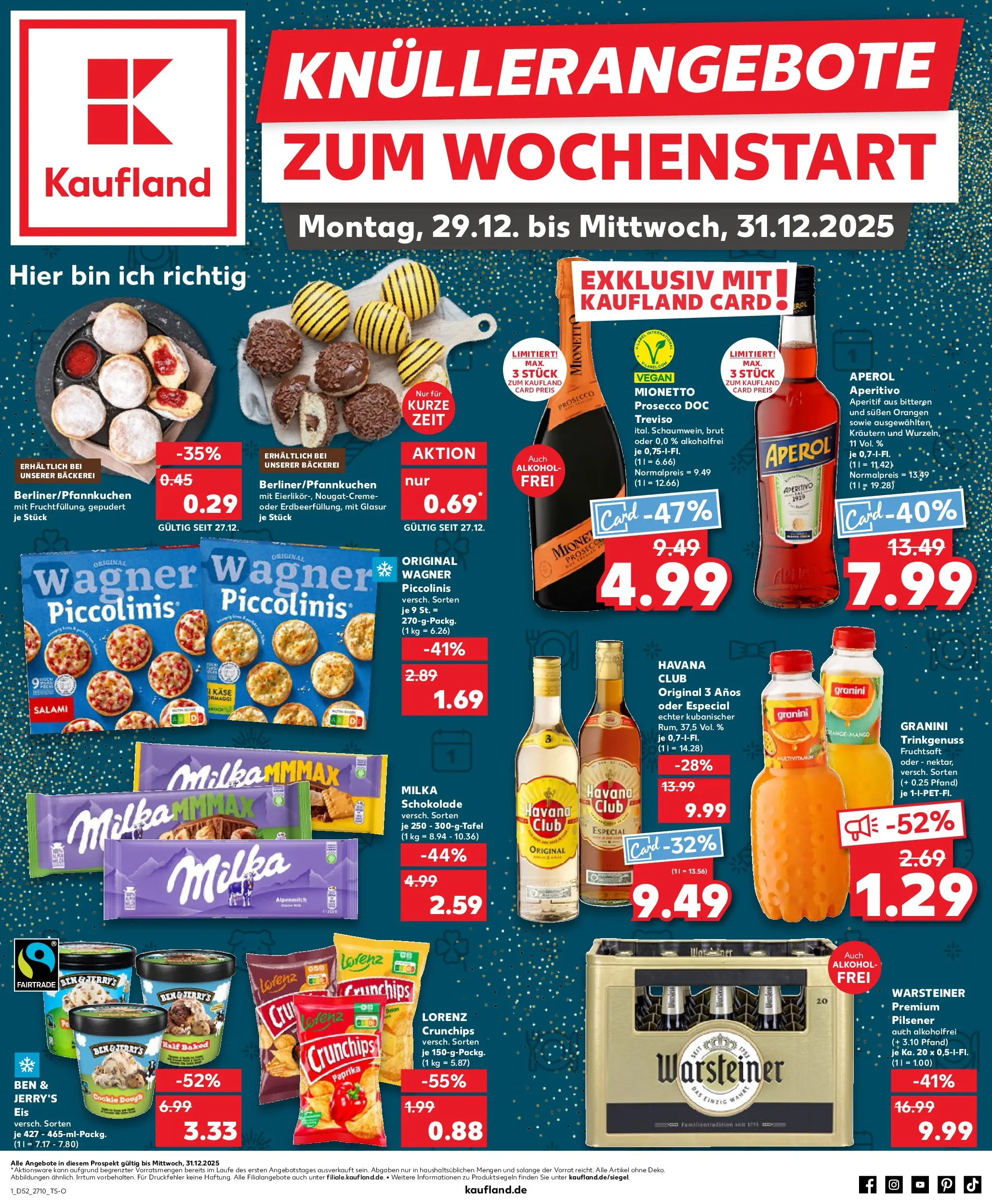 Prospekt Kaufland ab 28.12.2025 » Angebote Online zum Blättern | Seite: 1 | Produkte: Schokolade, Ben & Jerry's, Lorenz crunchips, Aperol