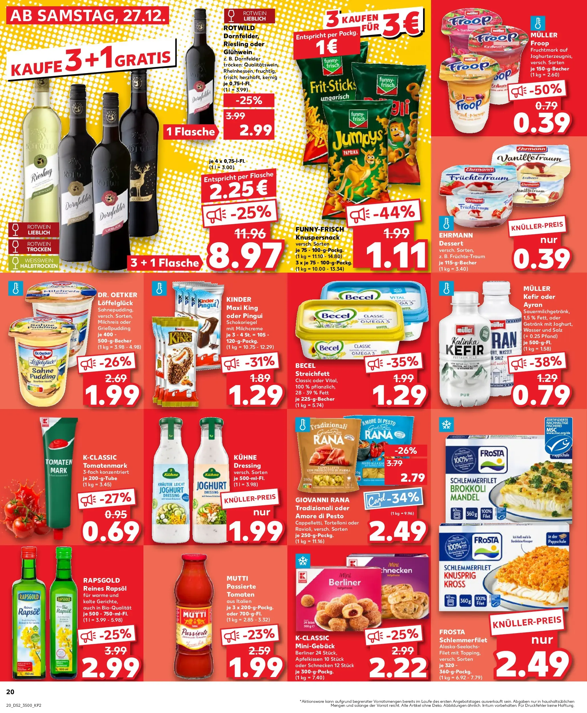 Prospekt Kaufland ab 28.12.2025 » Angebote Online zum Blättern | Seite: 20 | Produkte: Berliner, Joghurt, Tomaten, Wasser