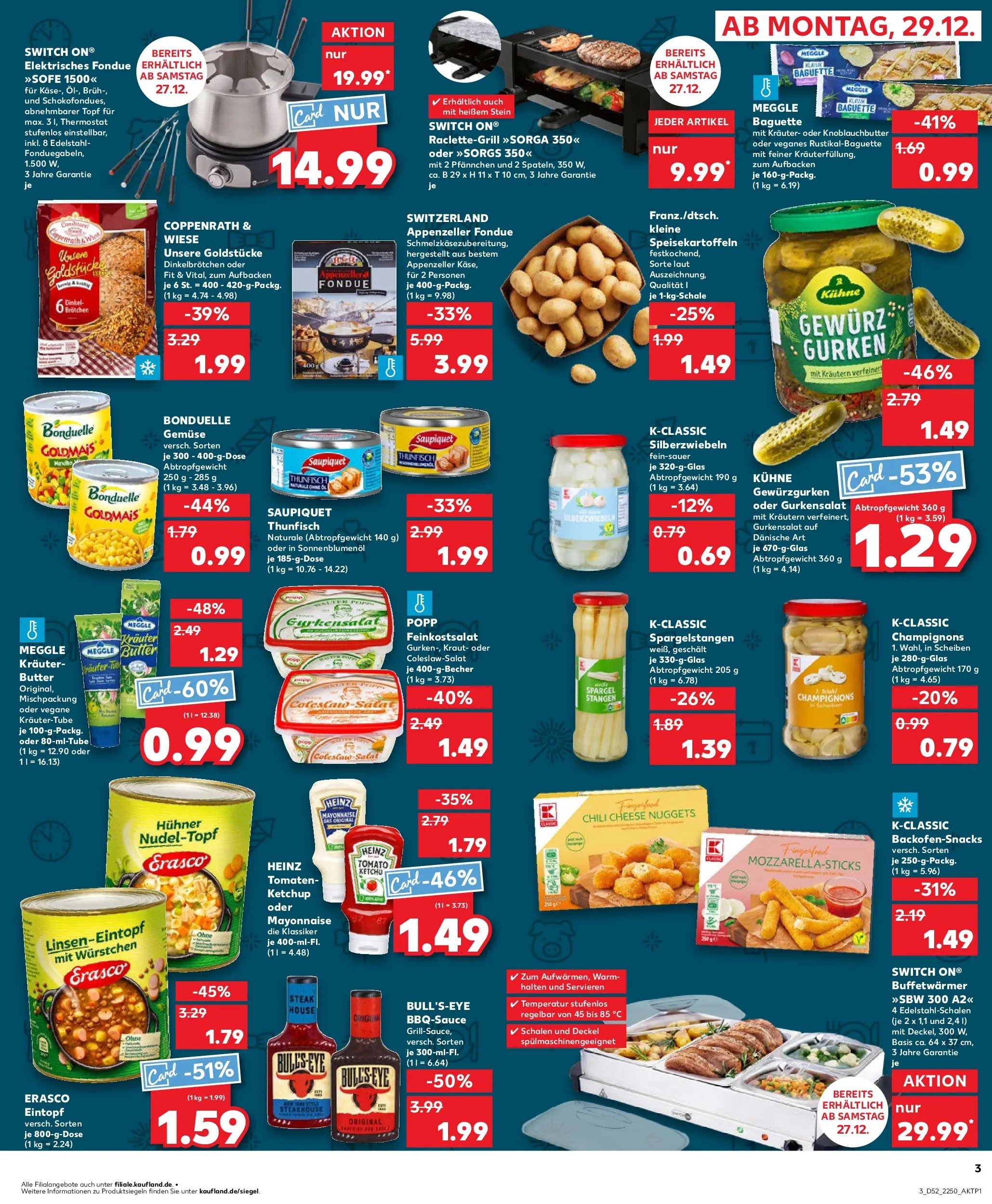 Prospekt Kaufland ab 28.12.2025 » Angebote Online zum Blättern | Seite: 3 | Produkte: Baguette, Steak, Fondue, Meggle butter