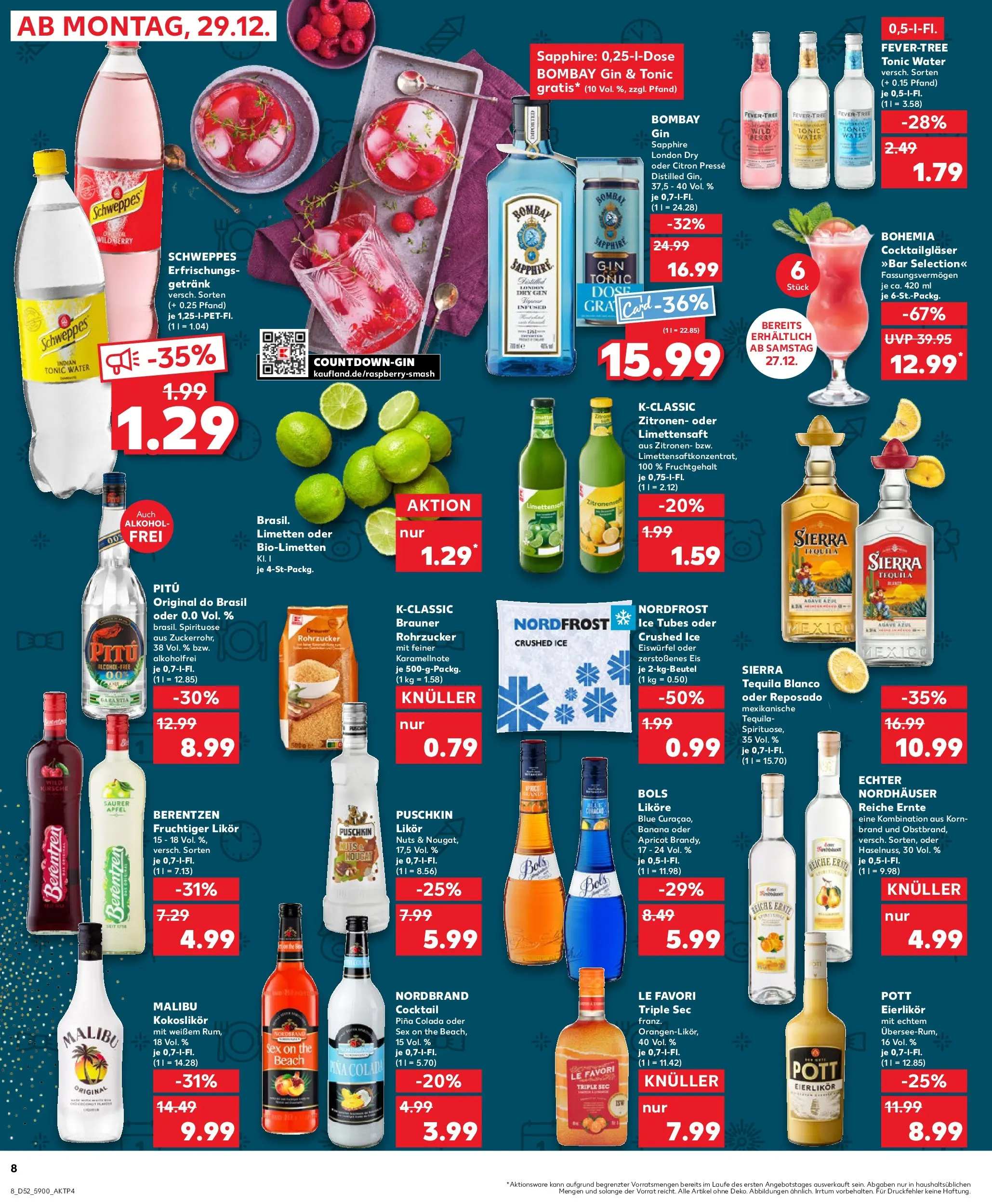 Prospekt Kaufland ab 28.12.2025 » Angebote Online zum Blättern | Seite: 8 | Produkte: Likör, Gin, Eis, Zitronen