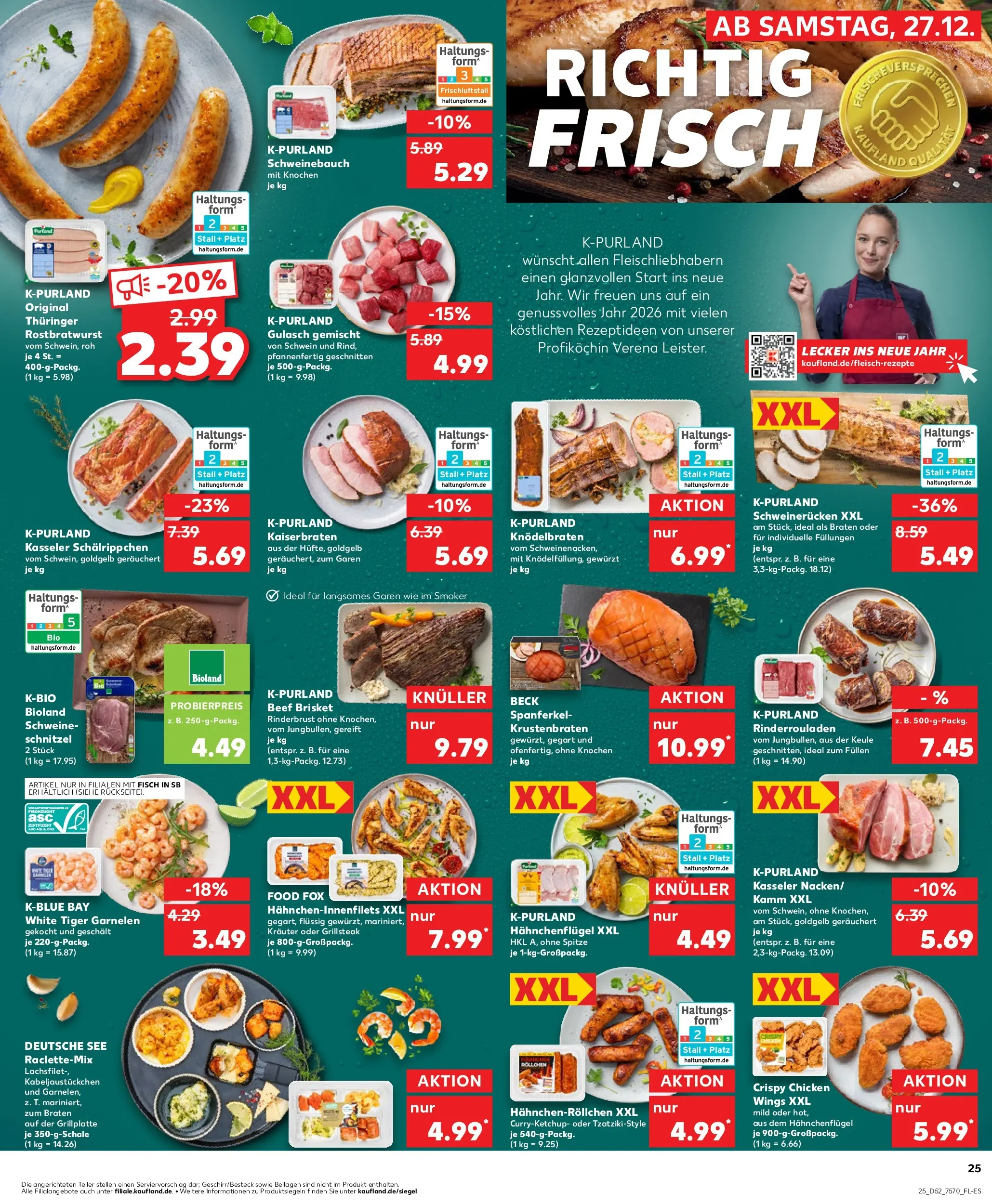 Prospekt Kaufland ab 28.12.2025 » Angebote Online zum Blättern | Seite: 25 | Produkte: Garnelen, Schnitzel, Gulasch, Schweinerucken
