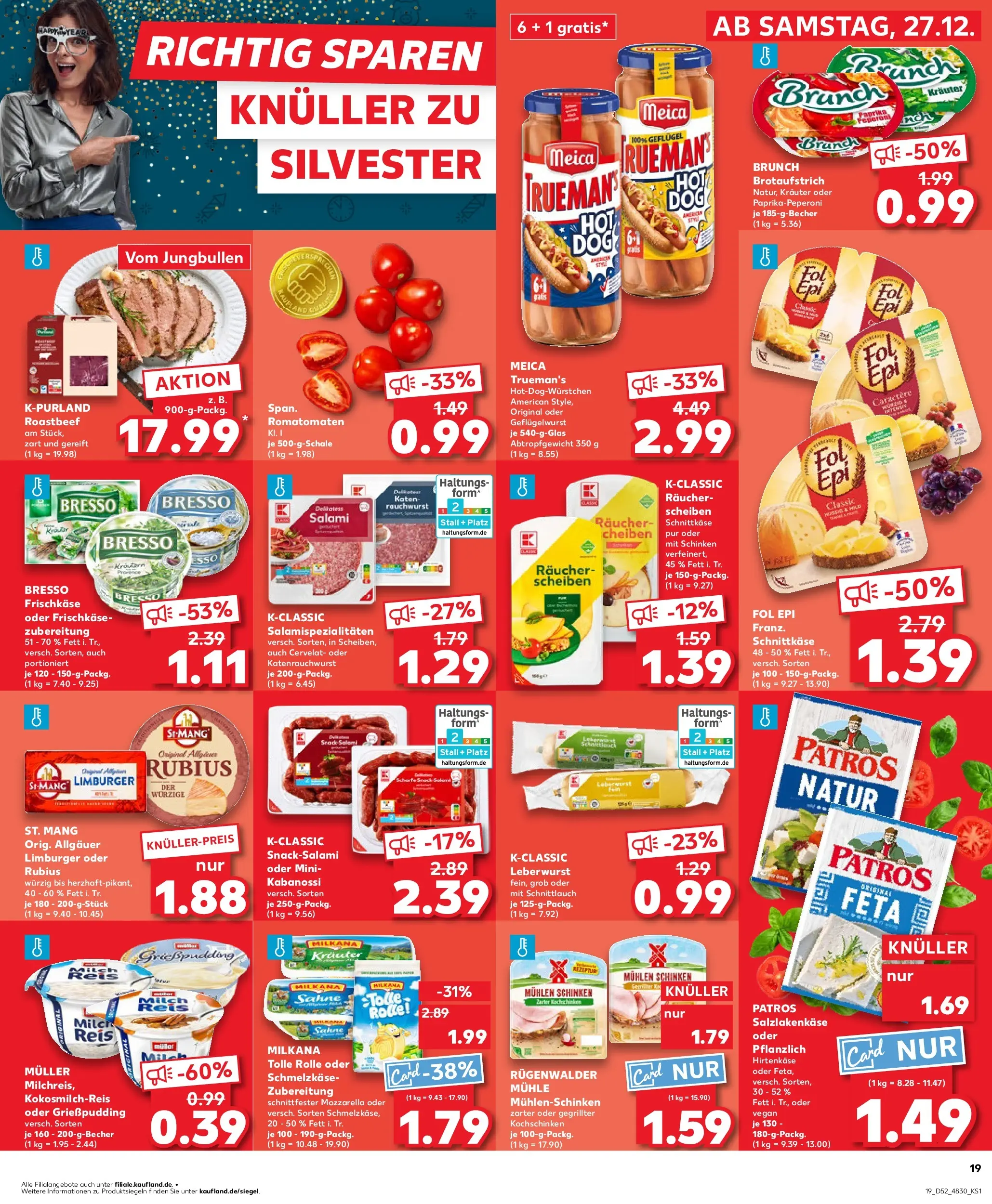 Prospekt Kaufland ab 28.12.2025 » Angebote Online zum Blättern | Seite: 19 | Produkte: Milch, Milkana, Bresso, Salami