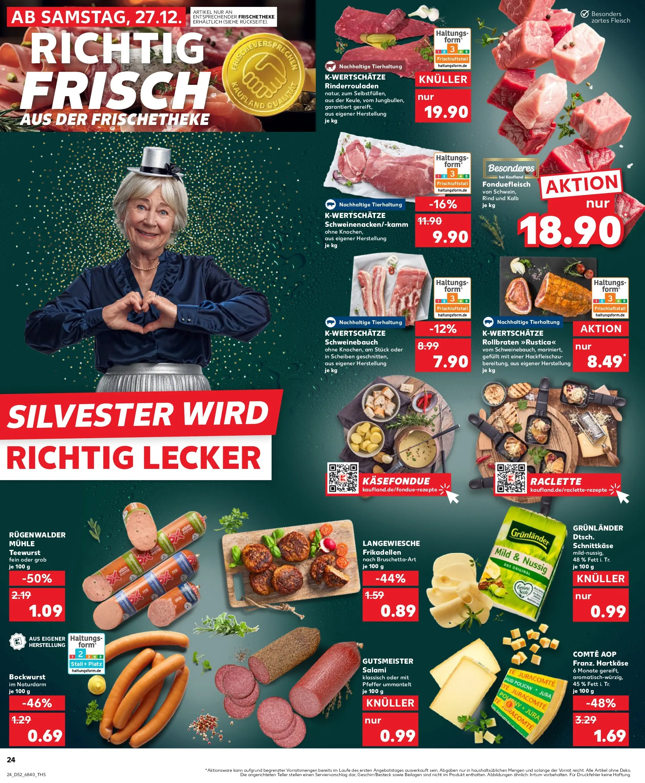 Prospekt Kaufland ab 28.12.2025 » Angebote Online zum Blättern | Seite: 24 | Produkte: Mühle, Schweinebauch, Pfeffer, Raclette