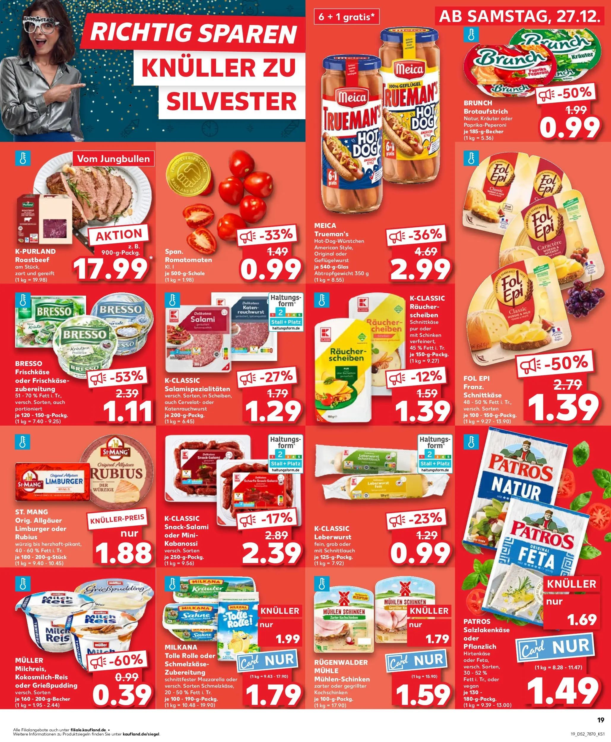 Prospekt Kaufland ab 28.12.2025 » Angebote Online zum Blättern | Seite: 19 | Produkte: Mühle, Pudding, Salami, Sahne