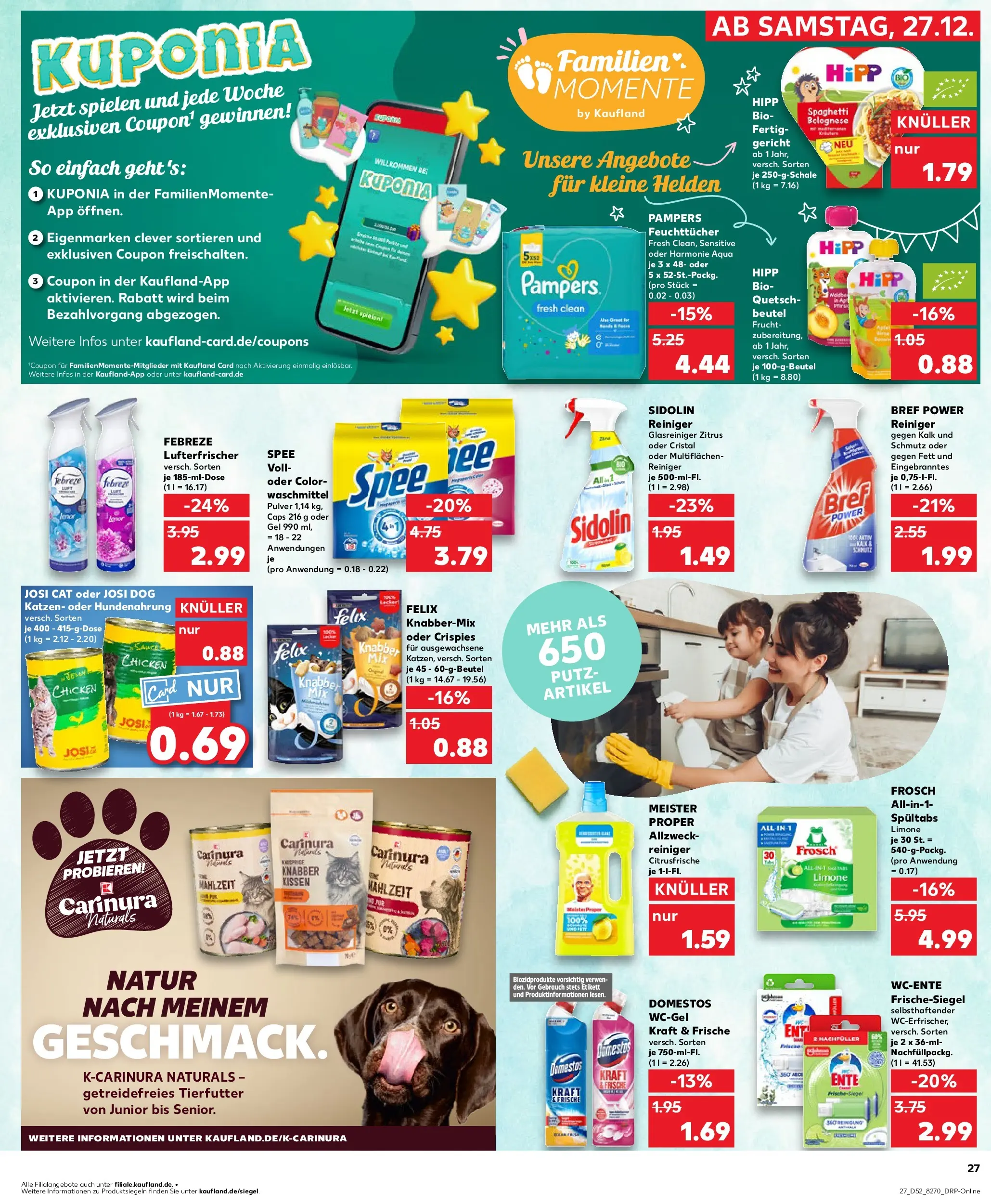 Prospekt Kaufland ab 28.12.2025 » Angebote Online zum Blättern | Seite: 27 | Produkte: Pampers, Spee, Waschmittel, Ente