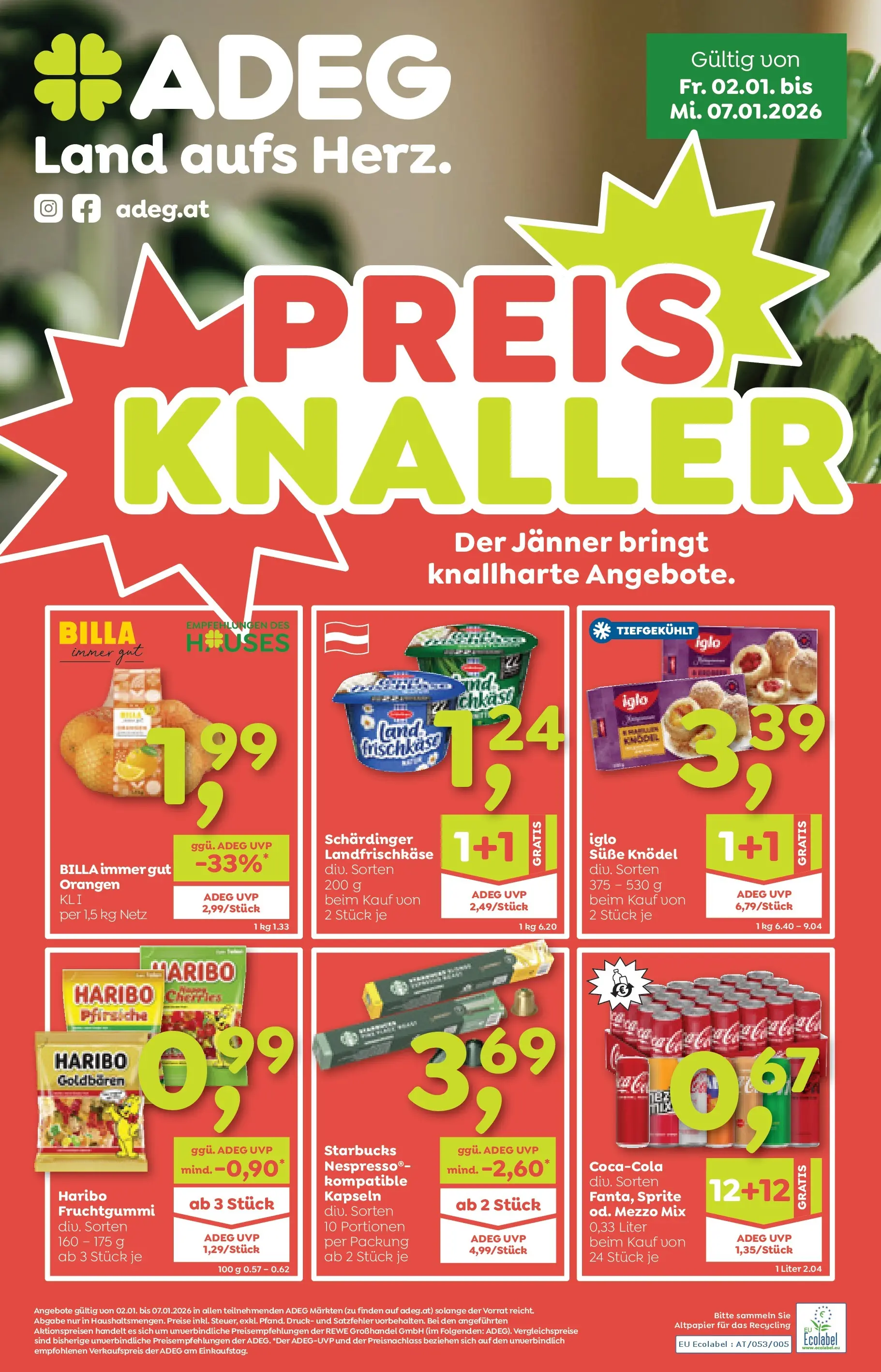 ADEG Weissenbach, Hermagor von 02.01.2026 - Aktuelle Angebote | Seite: 1 | Produkte: Orangen