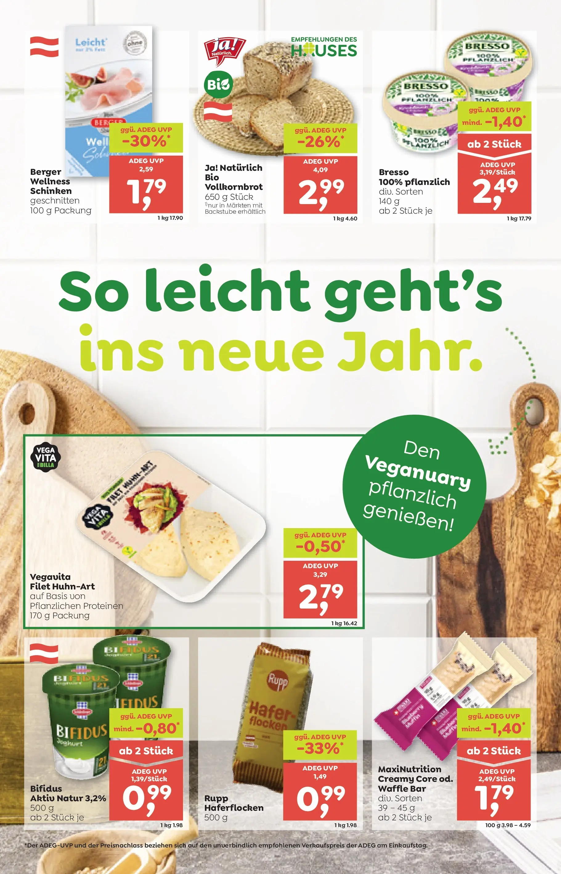 ADEG Wolfurt, Feldkirch von 02.01.2026 - Aktuelle Angebote | Seite: 14 | Produkte: Flocken, Schinken