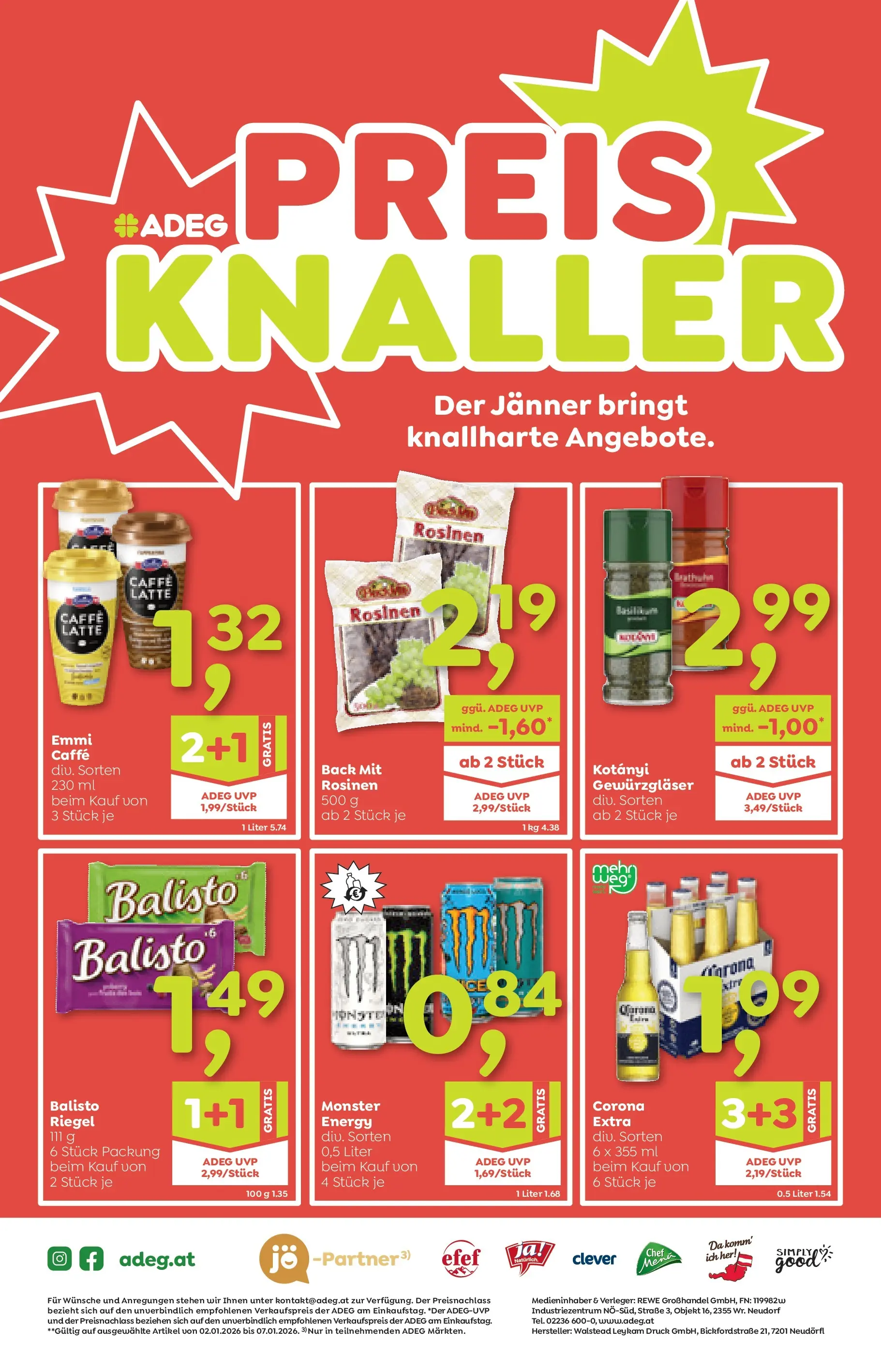 ADEG Weissenbach, Hermagor von 02.01.2026 - Aktuelle Angebote | Seite: 16 | Produkte: Rosinen