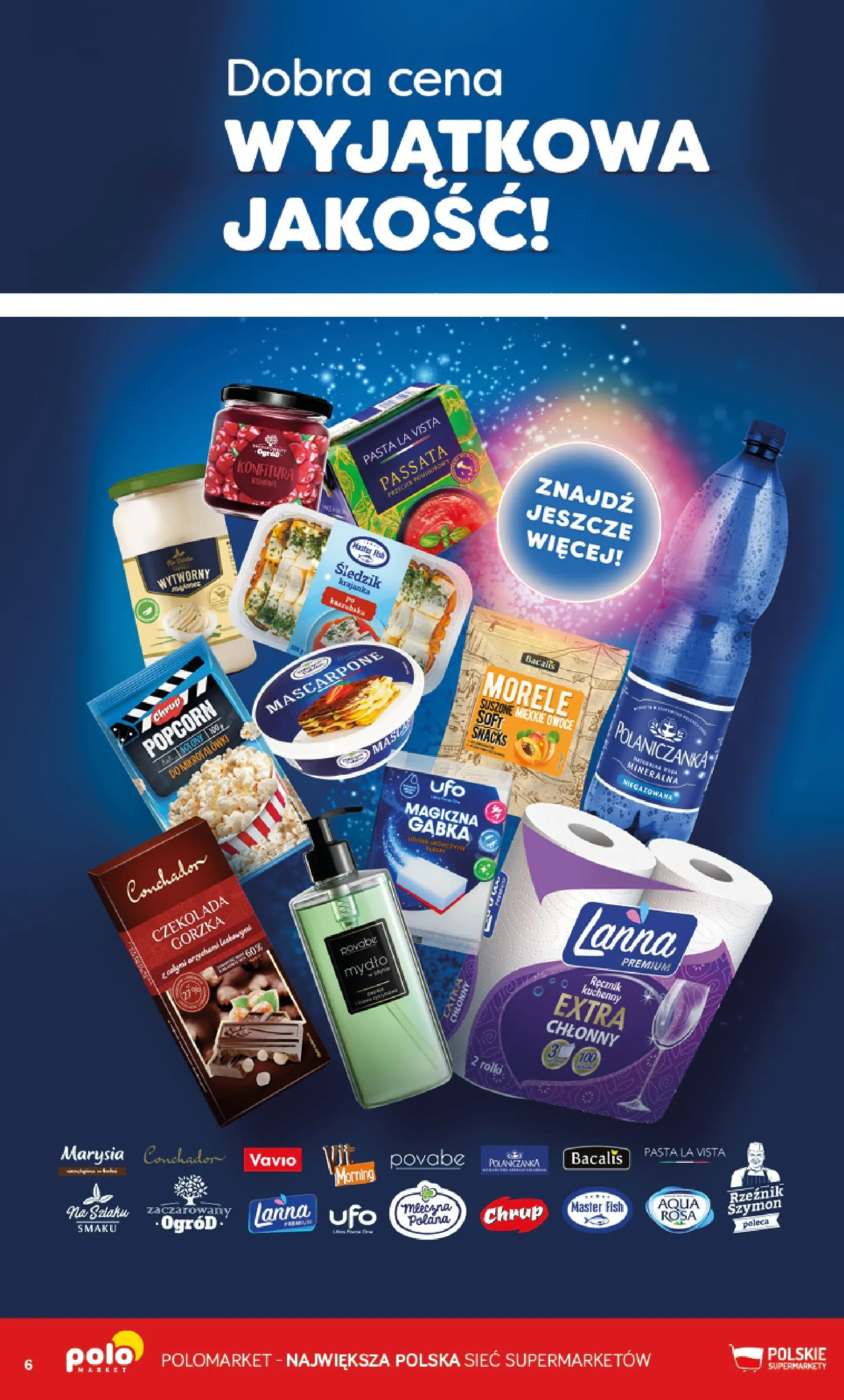 Nowa POLOmarket gazetka od jutra 01.01.2026 (PDF) | Strona: 6 | Produkty: Czekolada gorzka, Gąbka, Popcorn, Owoce