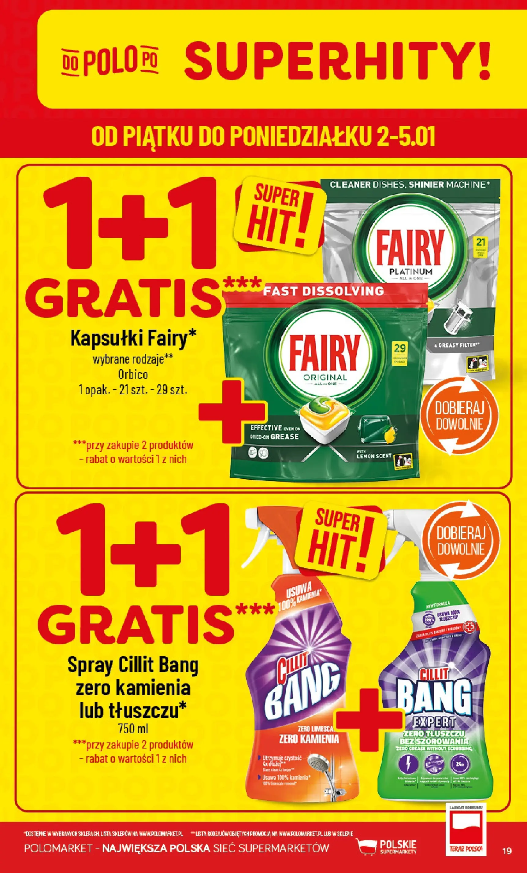 Nowa POLOmarket gazetka od jutra 01.01.2026 (PDF) | Strona: 19 | Produkty: Cleaner, Fairy