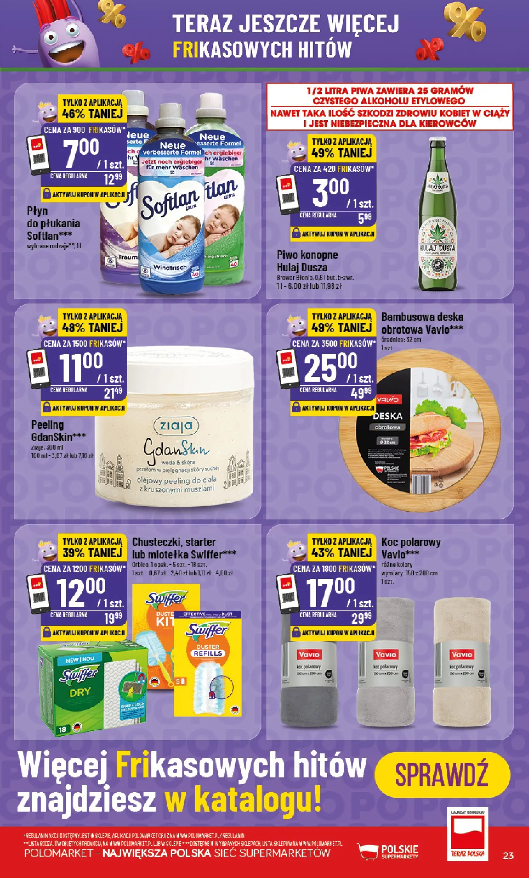 Nowa POLOmarket gazetka od jutra 01.01.2026 (PDF) | Strona: 23 | Produkty: Piwo konopne, Starter, Koc, Peeling