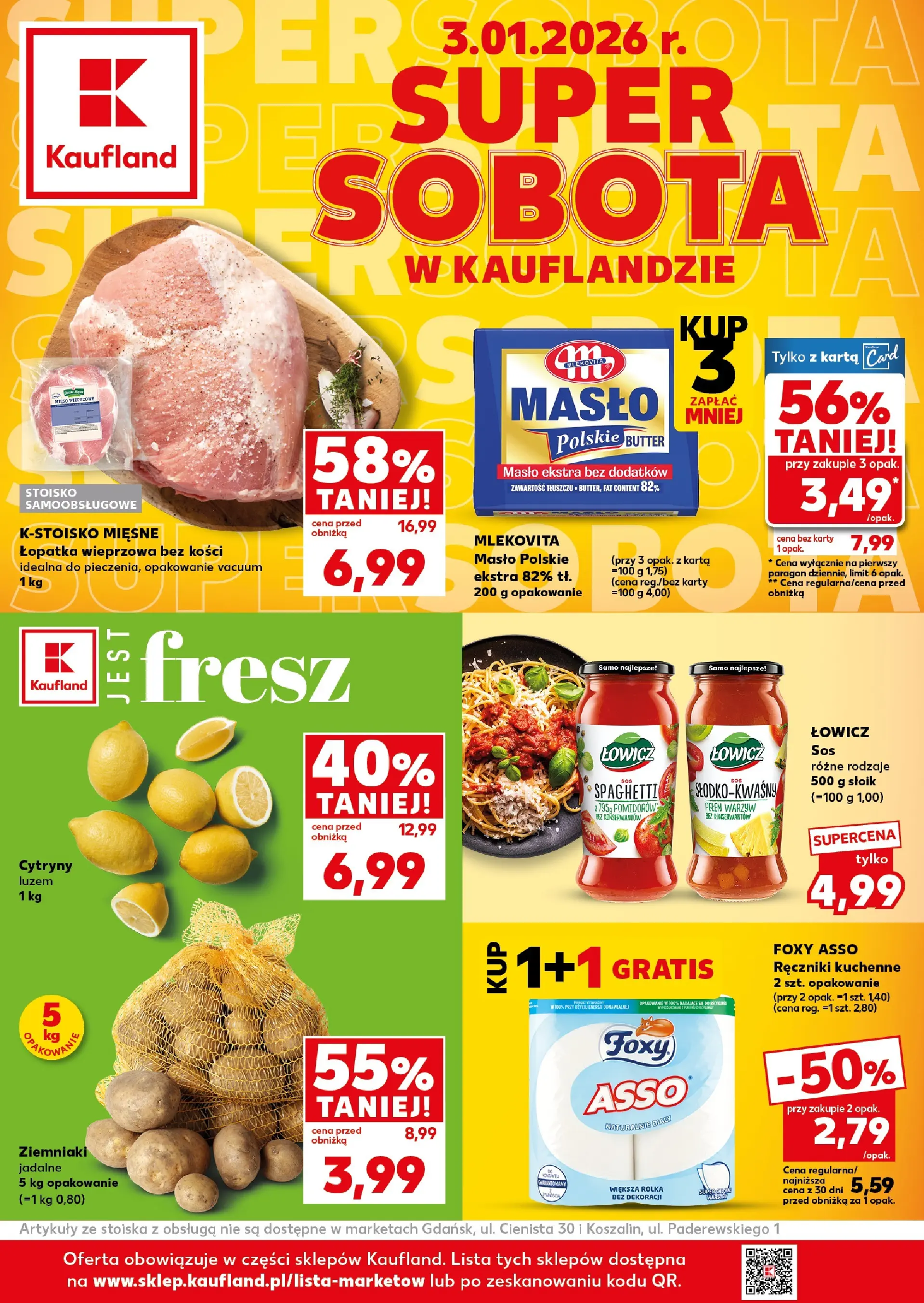 Kaufland - Kaufland Super Weekend ważne do 03.01 od 01.01.2026 - od jutra PDF | Strona: 1 | Produkty: Karta, Masło Polskie, Masło, Ziemniaki