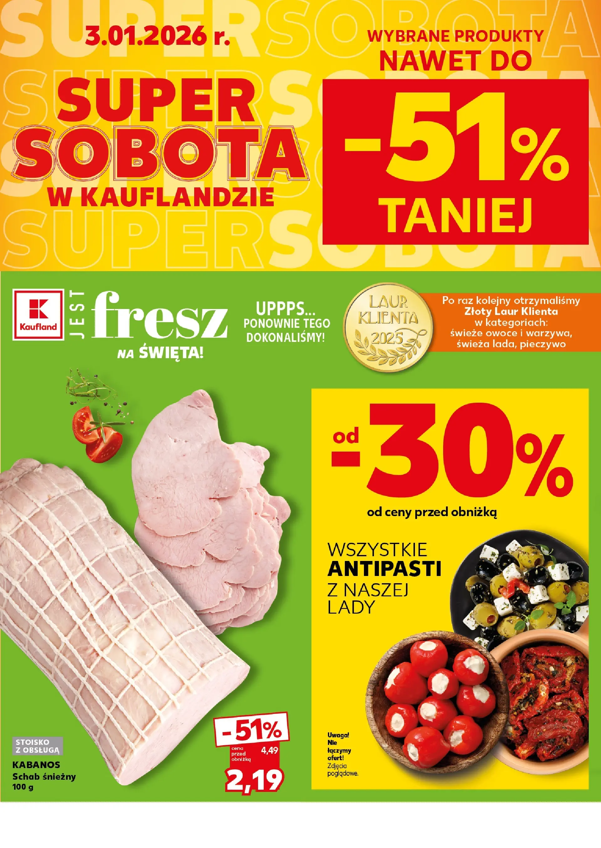 Kaufland - Kaufland Super Weekend ważne do 03.01 od 01.01.2026 - od jutra PDF | Strona: 2 | Produkty: Pieczywo, Schab, Owoce