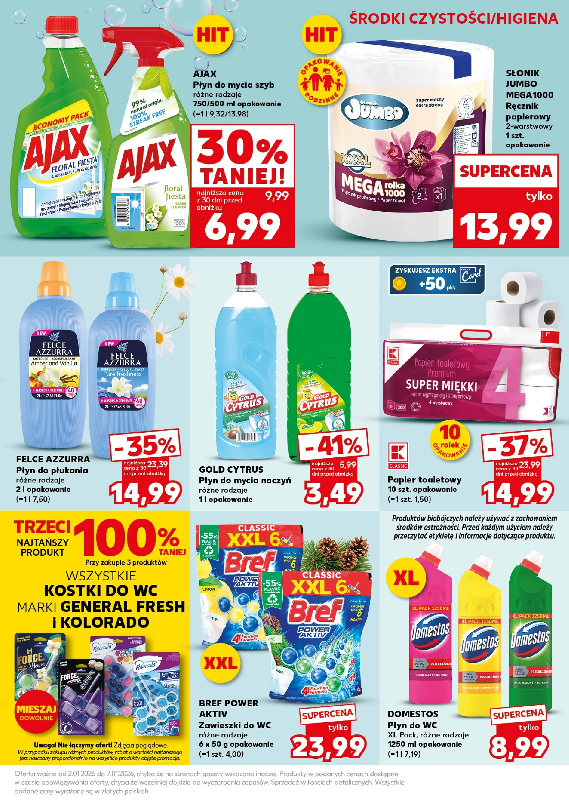 Kaufland - Kaufland Super Weekend ważne do 03.01 od 01.01.2026 - od jutra PDF | Strona: 23 | Produkty: Płyn do mycia szyb, Papier toaletowy, Domestos, Ręcznik papierowy