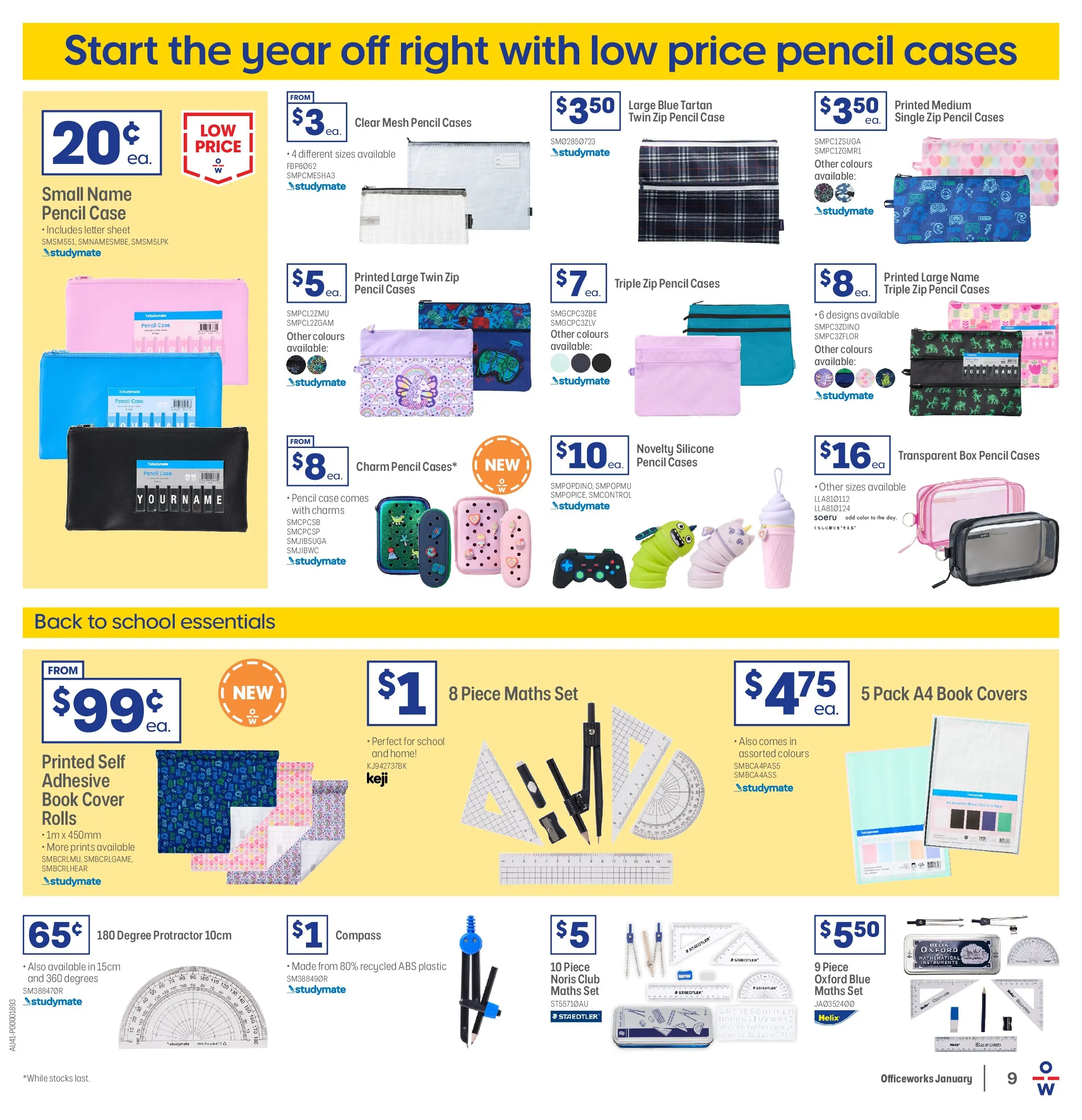 Officeworks - Back to School - 31/12/2025 > weekly / monthly specials | Page: 9 | Products: Charms, Novelty, Case, Pencil