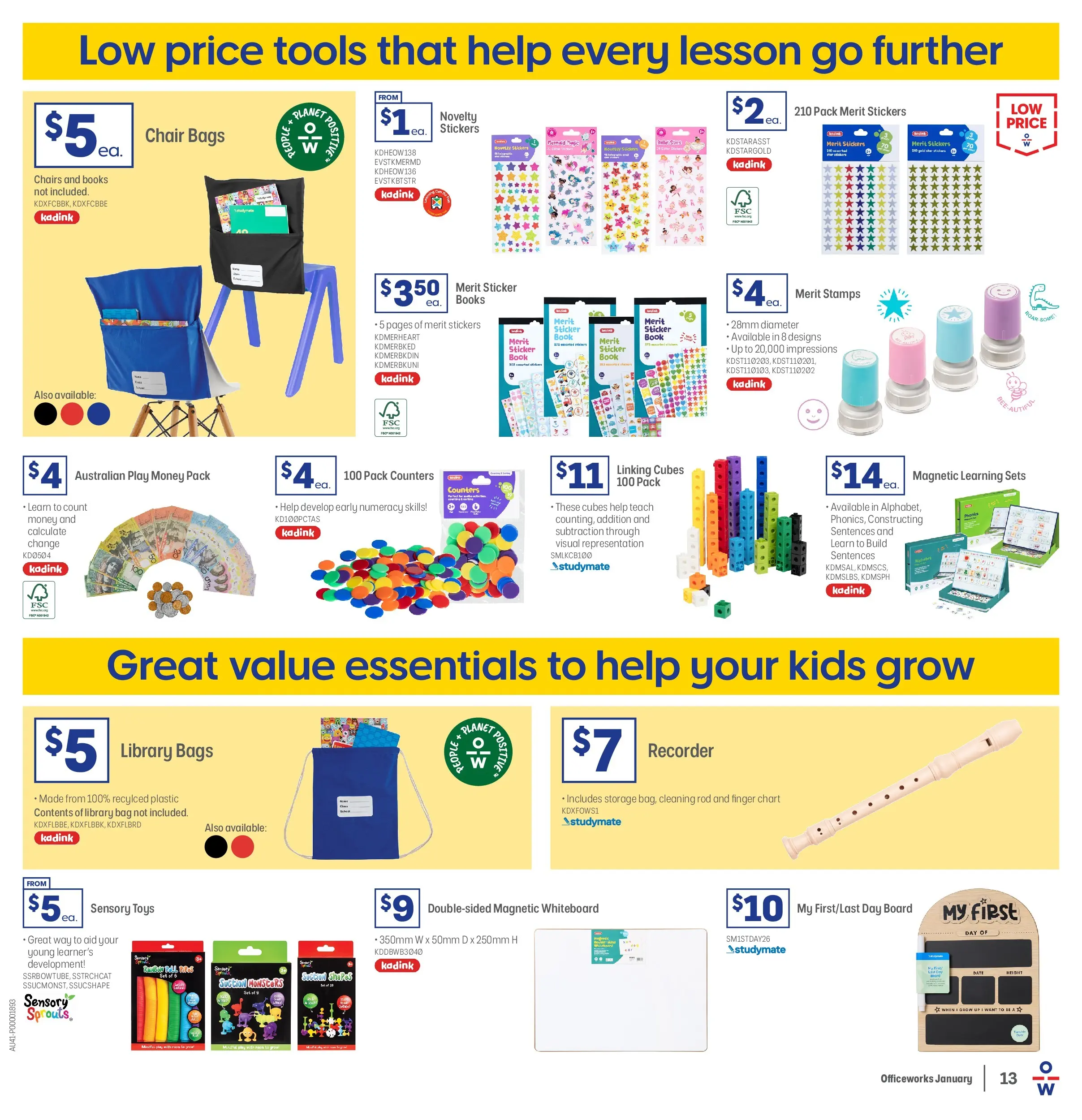 Officeworks - Back to School - 31/12/2025 > weekly / monthly specials | Page: 13 | Products: Chair, Novelty, Date, Recorder