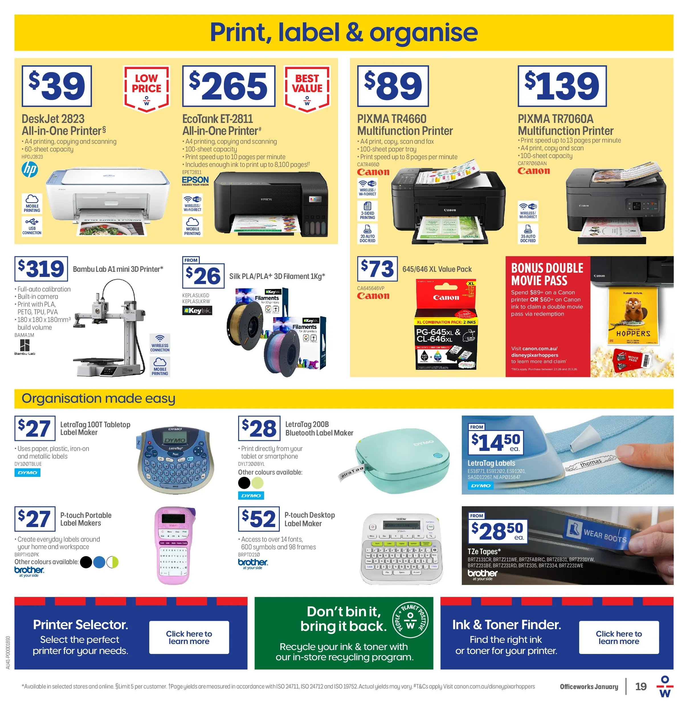 Officeworks - Back to School - 31/12/2025 > weekly / monthly specials | Page: 19 | Products: Desktop, Portable, Toner, Mobile