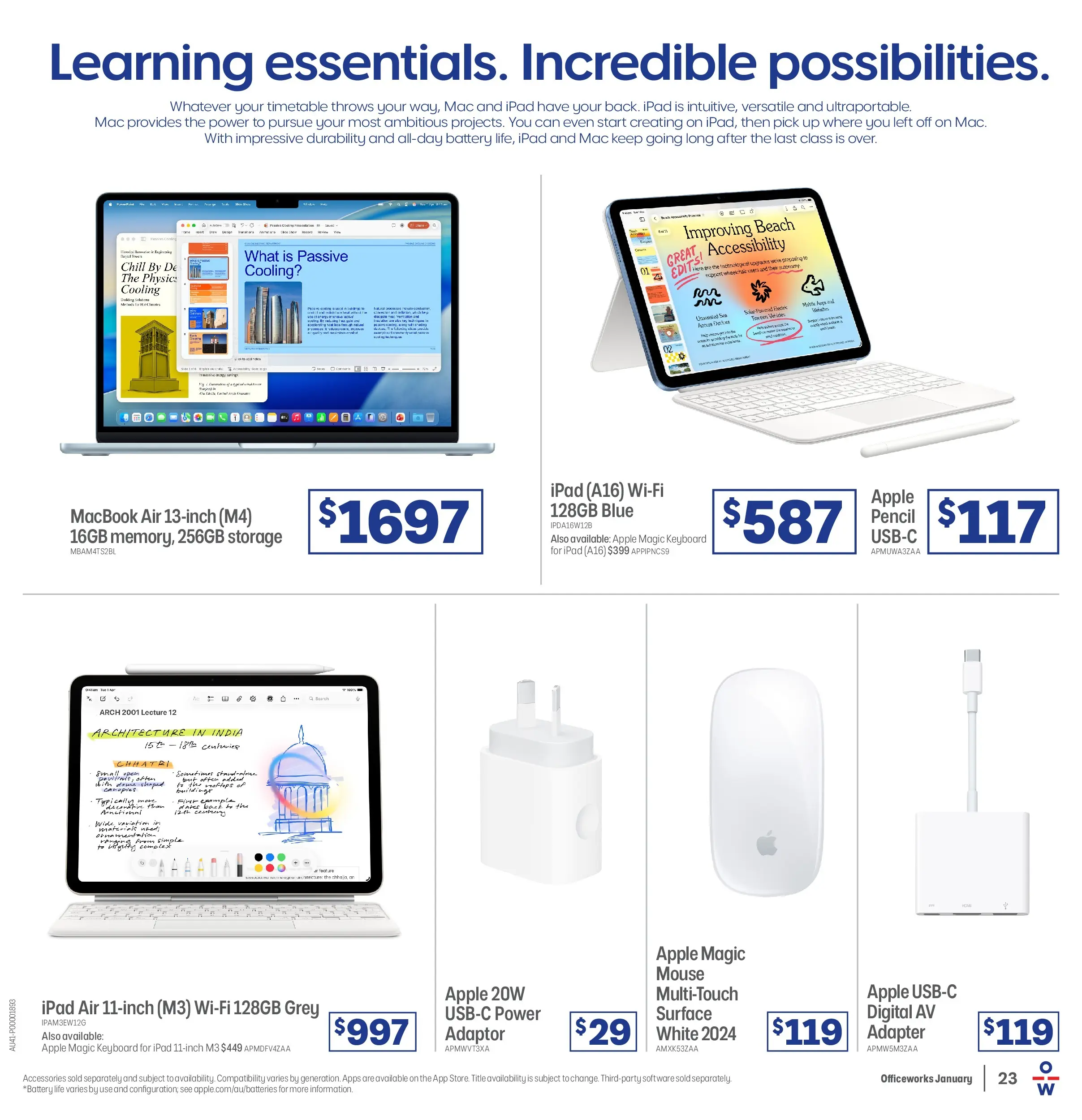 Officeworks - Back to School - 31/12/2025 > weekly / monthly specials | Page: 23 | Products: Accessories, Adaptor, Digital, Pencil