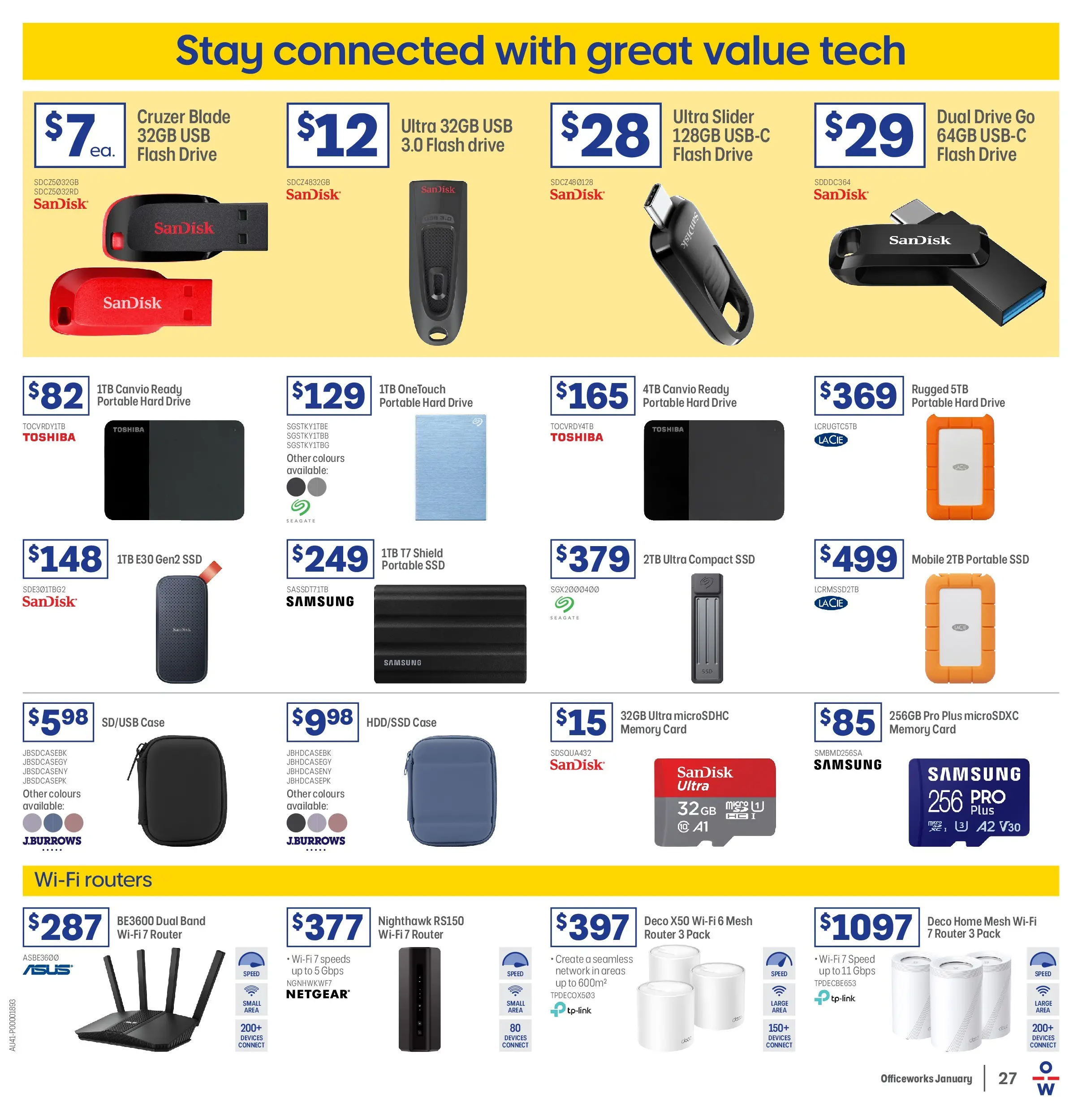 Officeworks - Back to School - 31/12/2025 > weekly / monthly specials | Page: 27 | Products: Memory card, Case, Usb, Mobile