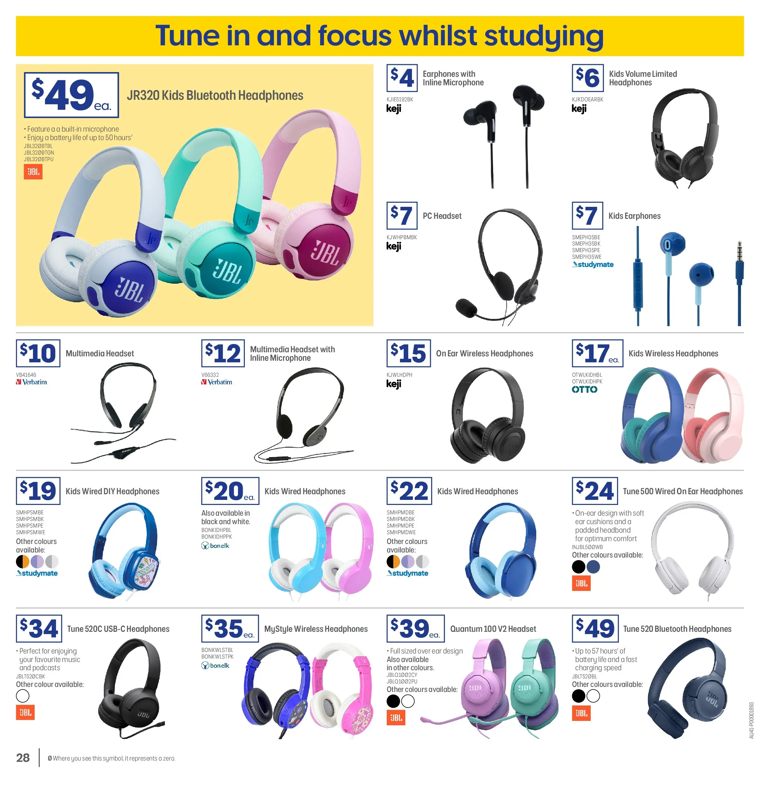 Officeworks - Back to School - 31/12/2025 > weekly / monthly specials | Page: 28 | Products: Battery, Pc, Earphones, Microphone