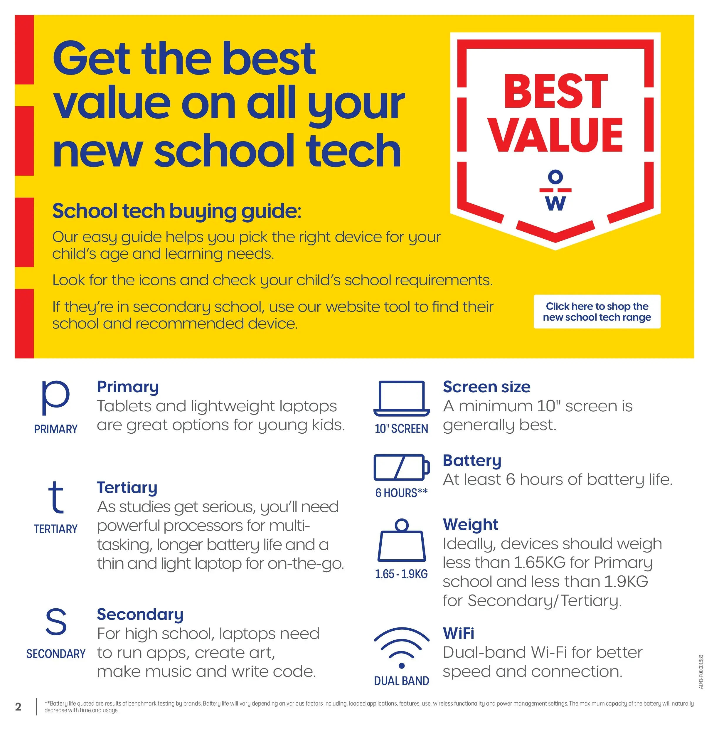 Officeworks - BYOD - 31/12/2025 > weekly / monthly specials | Page: 2 | Products: Battery, Light, Device, Weight