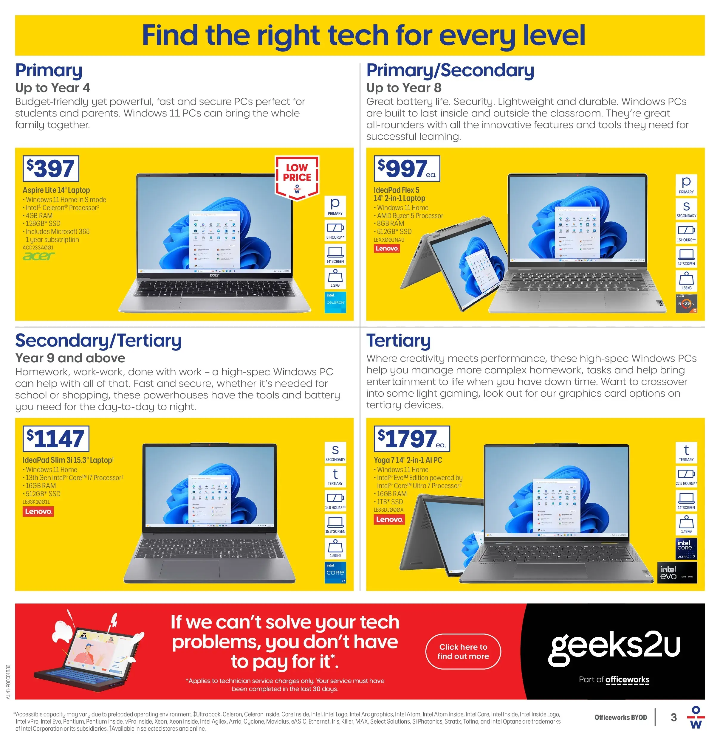 Officeworks - BYOD - 31/12/2025 > weekly / monthly specials | Page: 3 | Products: Battery, Pc, Laptop, Tools