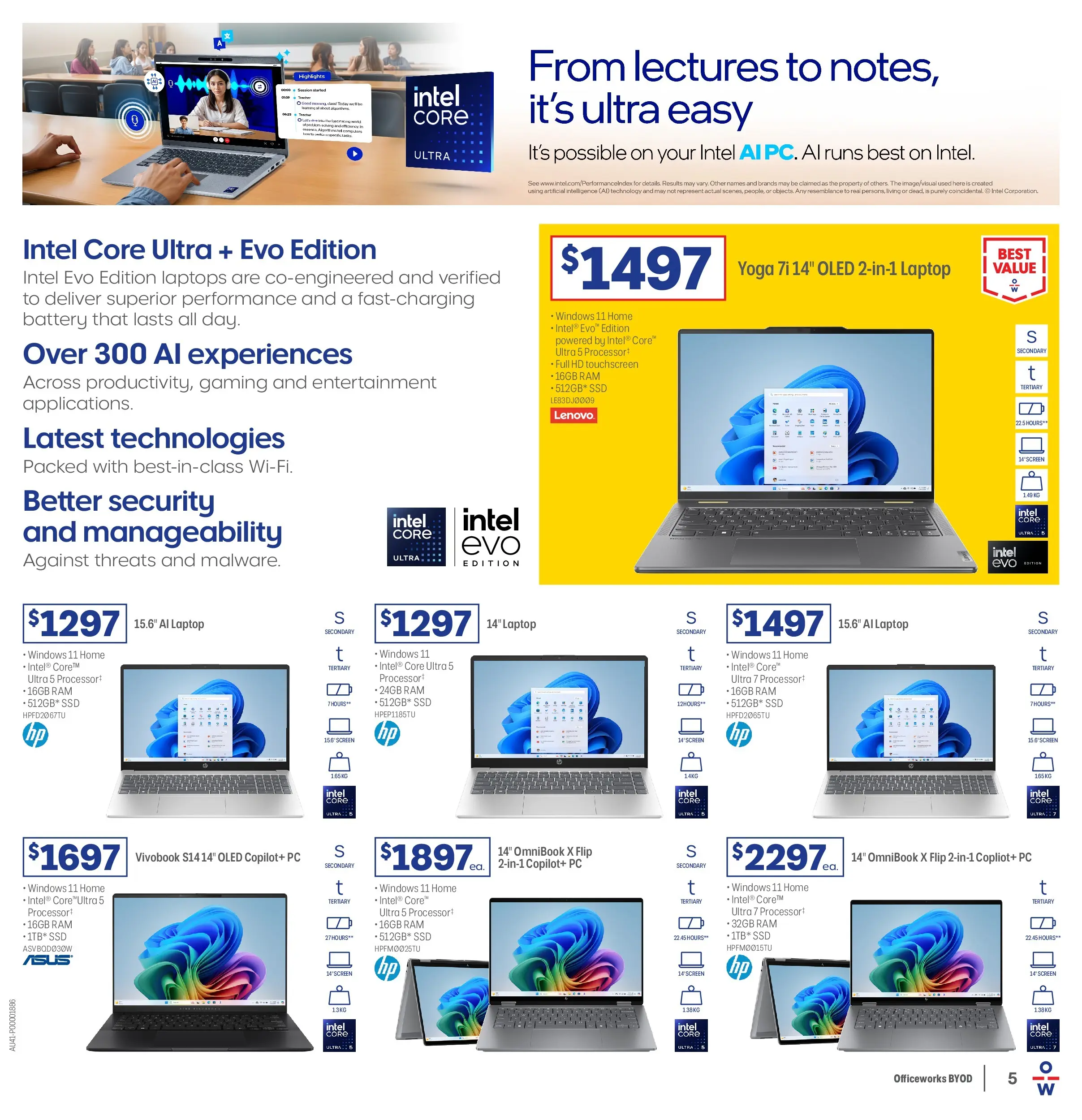 Officeworks - BYOD - 31/12/2025 > weekly / monthly specials | Page: 5 | Products: Battery, Pc, Laptop, Screen