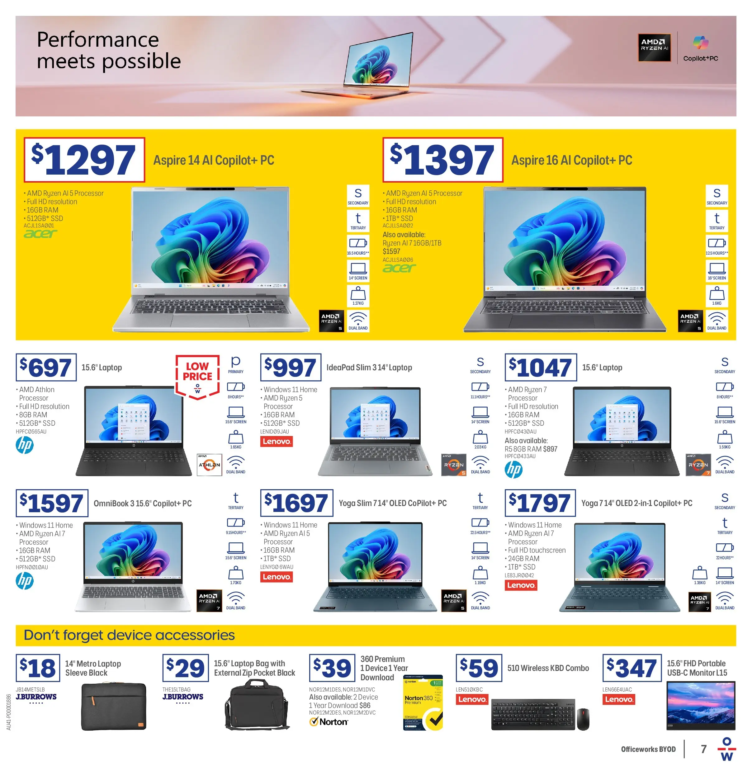 Officeworks - BYOD - 31/12/2025 > weekly / monthly specials | Page: 7 | Products: Accessories, Device, Monitor, Portable