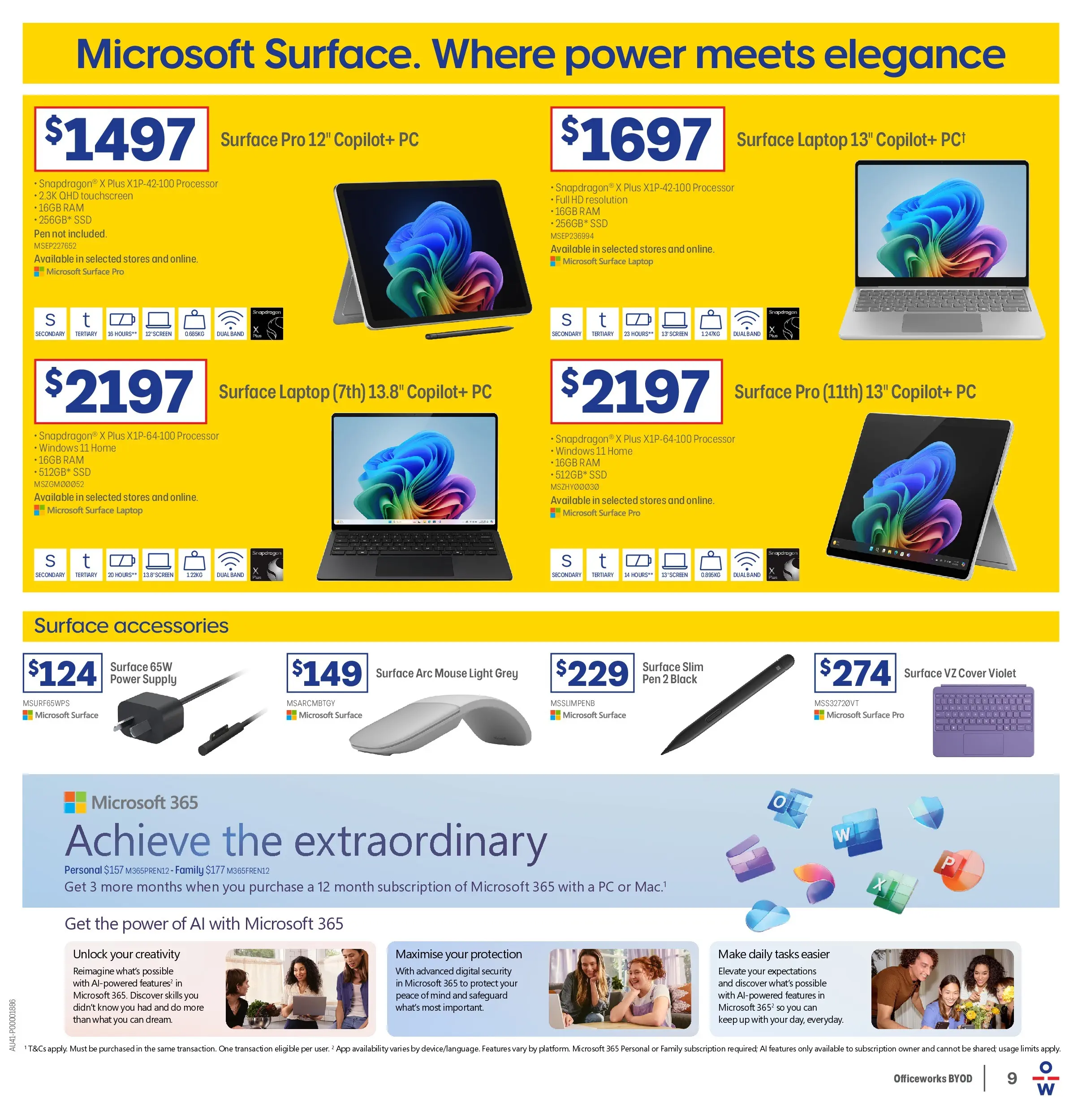 Officeworks - BYOD - 31/12/2025 > weekly / monthly specials | Page: 9 | Products: Light, Pc, Mouse, Screen