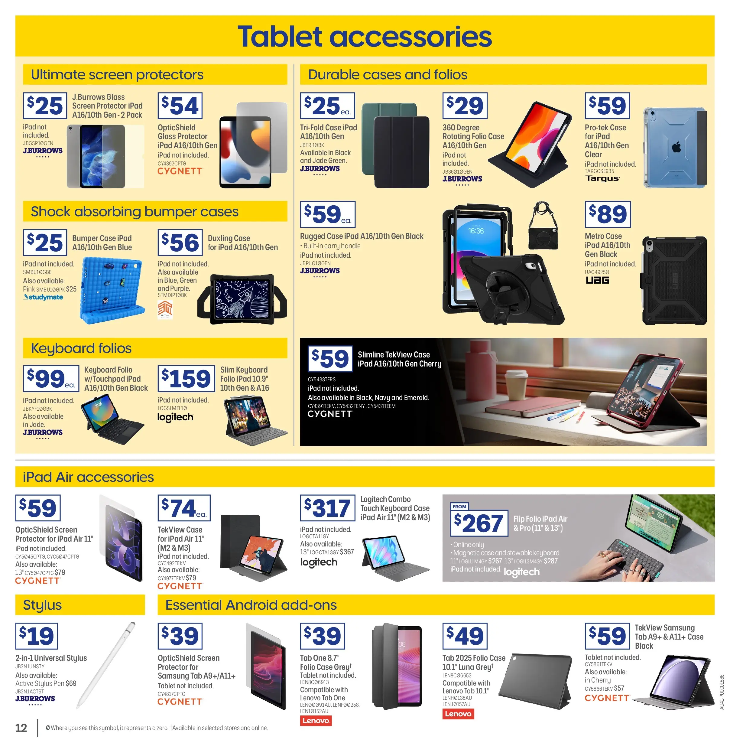 Officeworks - BYOD - 31/12/2025 > weekly / monthly specials | Page: 12 | Products: Tablet, Keyboard, Case, Screen