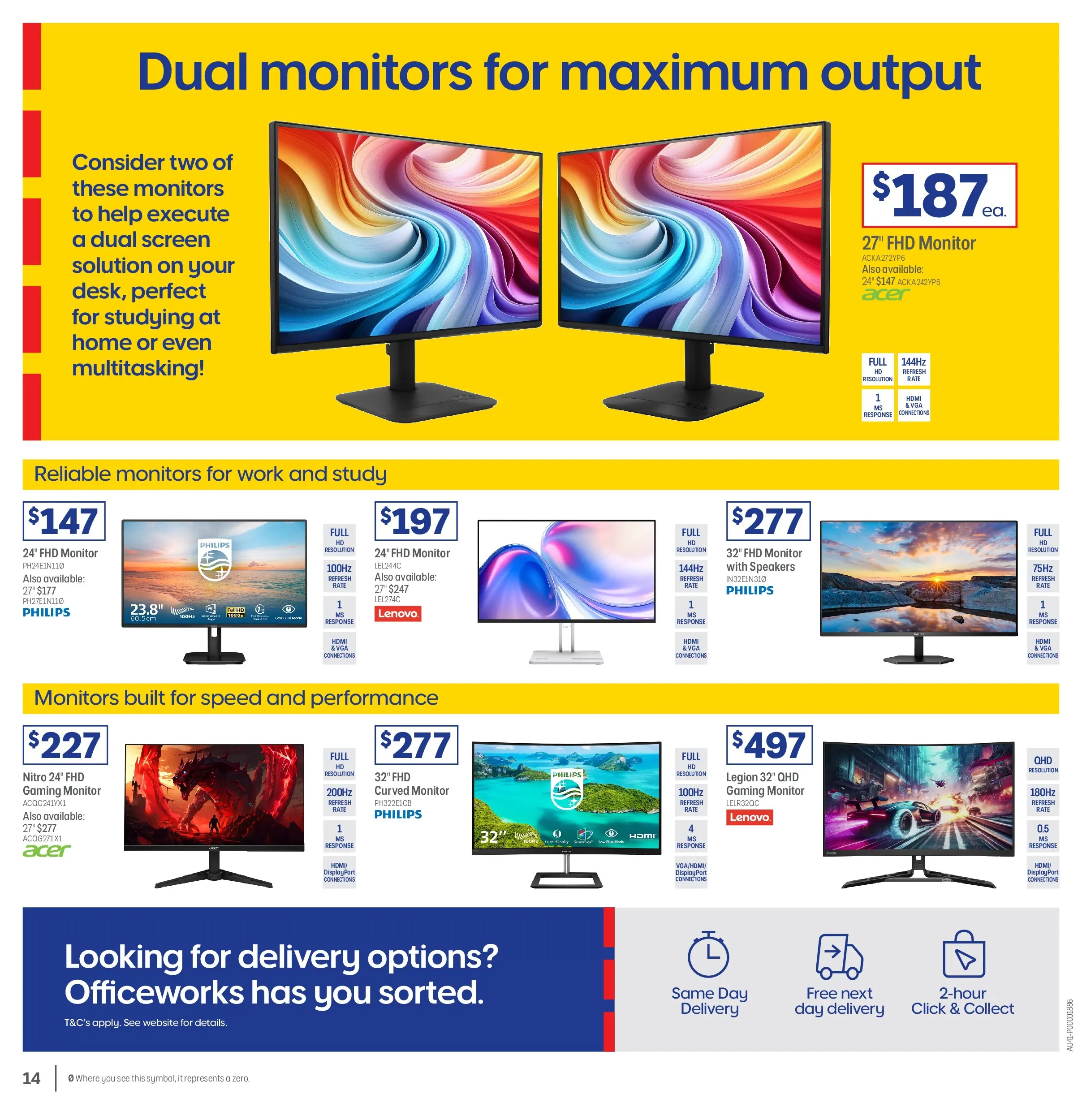 Officeworks - BYOD - 31/12/2025 > weekly / monthly specials | Page: 14 | Products: Monitor, Screen