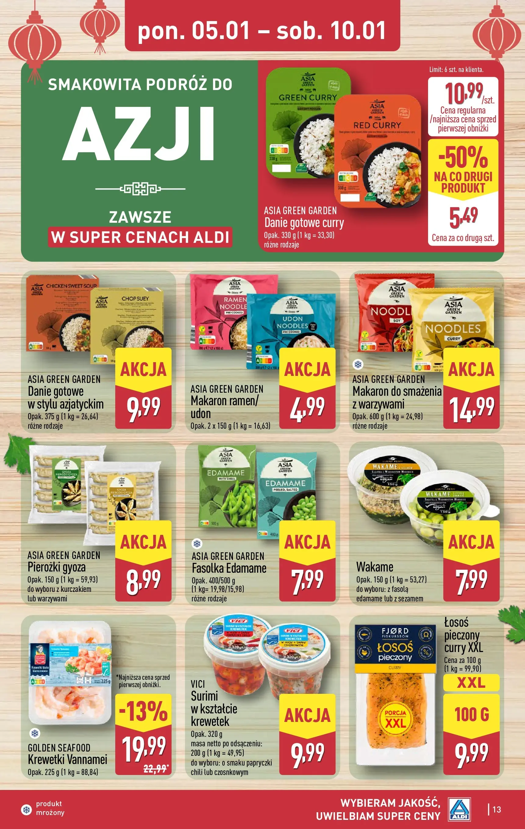 Aldi Gazetka od 05.01.2026 - Ulotka PDF, promocje | Strona: 13 | Produkty: Chili, Wakame, Krewetki, Makaron