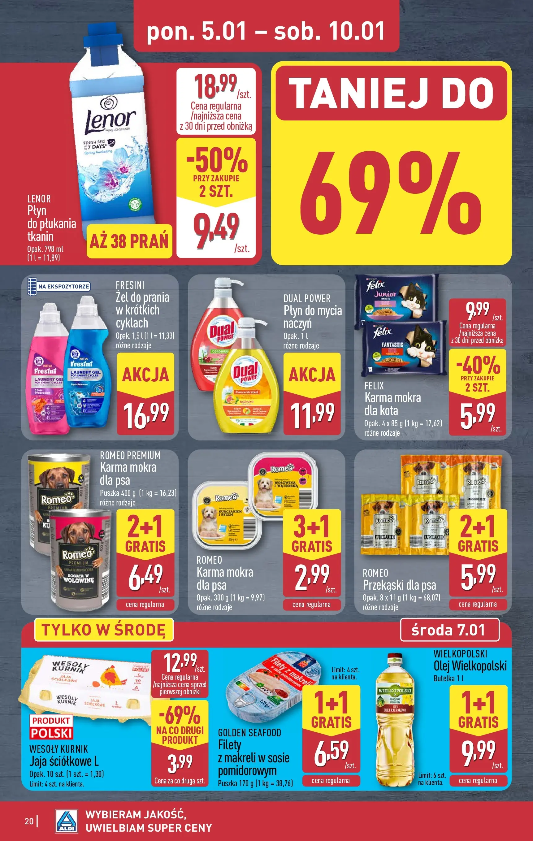 Aldi Gazetka od 05.01.2026 - Ulotka PDF, promocje | Strona: 20 | Produkty: Olej wielkopolski, Wątróbka, Olej, Jaja