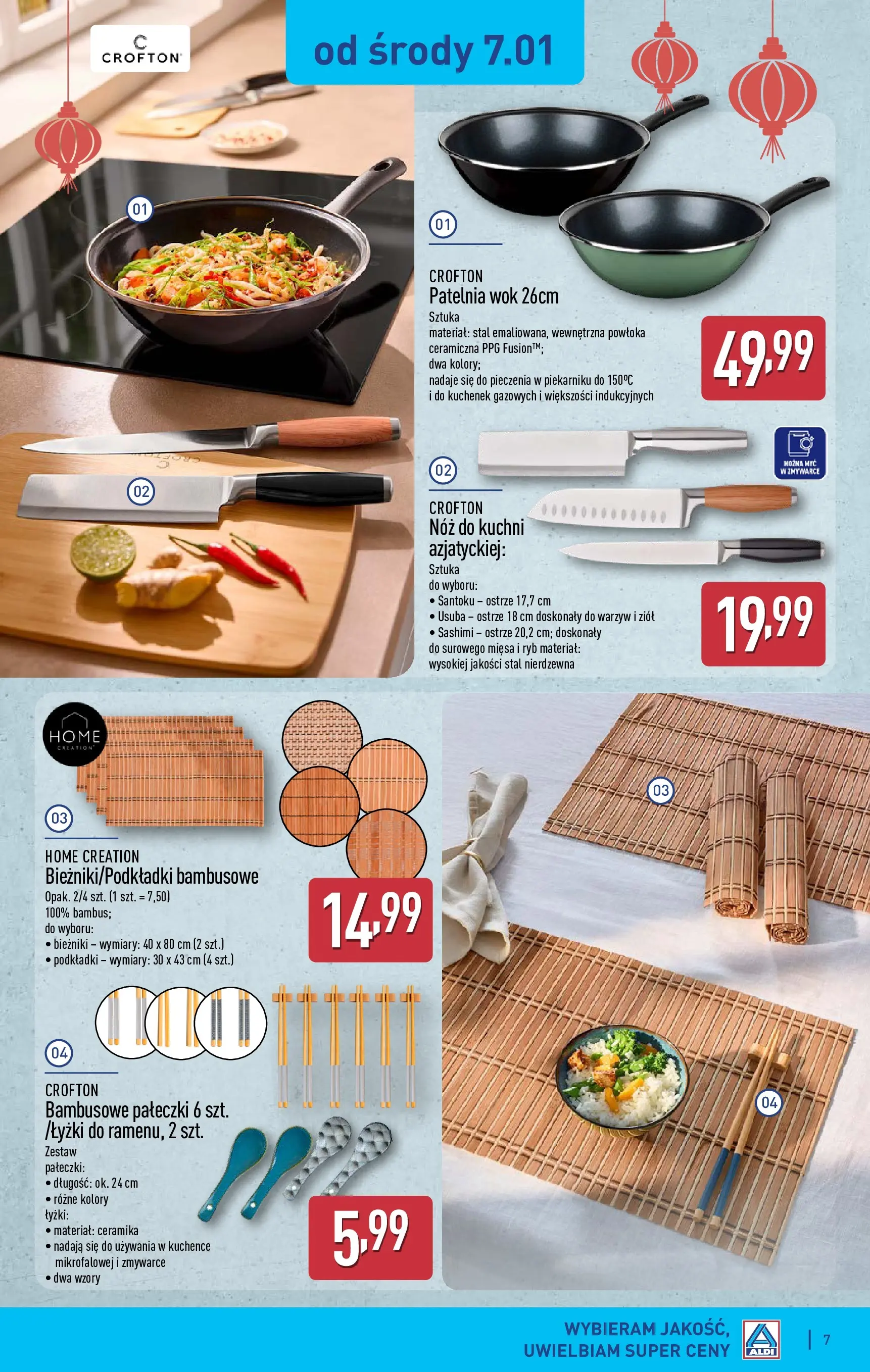 Aldi Gazetka - Tydzień Azjatycki od 05.01.2026 - Ulotka PDF, promocje | Strona: 7 | Produkty: Patelnia wok, Patelnia