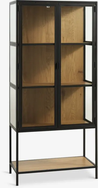 JYSK Vitrină TRAPPEDAL stejar cald/negru