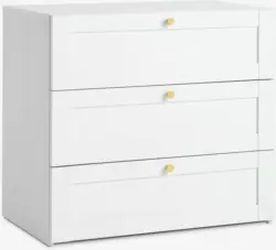 JYSK Comodă 3 sertare FRAMLEV albă