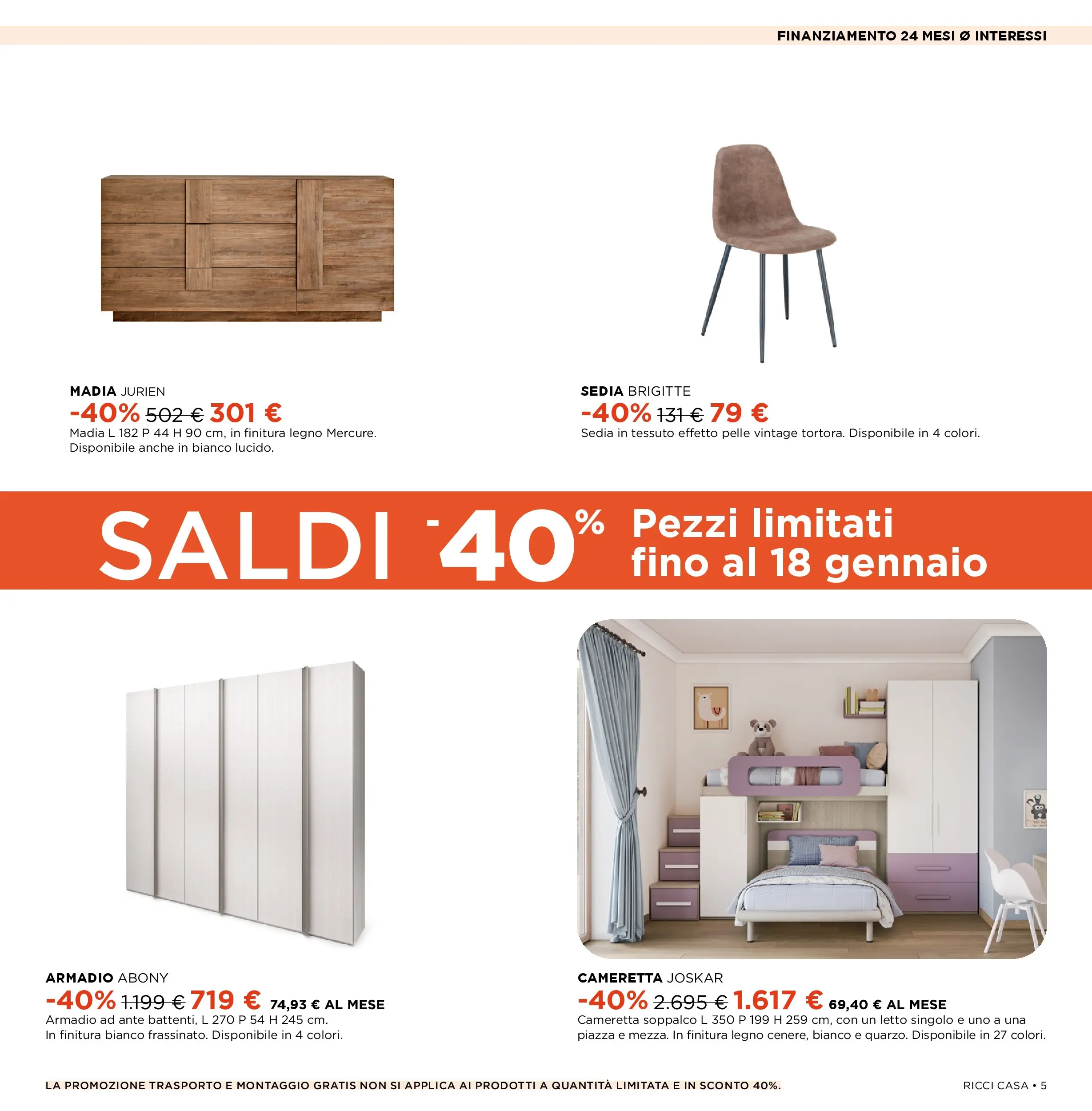 Nuovo Offerte - Saldi fino al 40% dal 04/01/2026 > offerte anteprima 🛍️ | Pagina: 5 | Prodotti: Letto, Armadio, Sedia