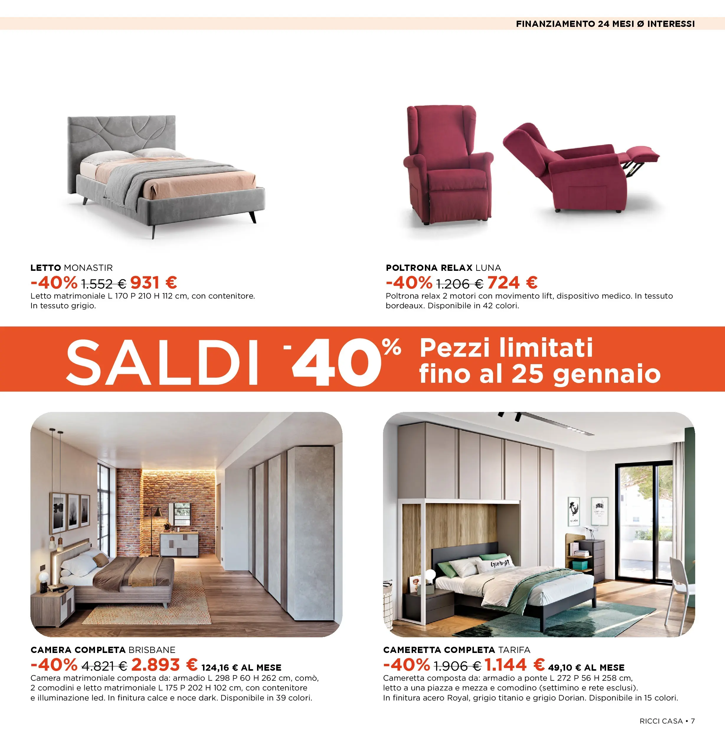Nuovo Offerte - Saldi fino al 40% dal 04/01/2026 > offerte anteprima 🛍️ | Pagina: 7 | Prodotti: Letto matrimoniale, Contenitore, Armadio, Poltrona