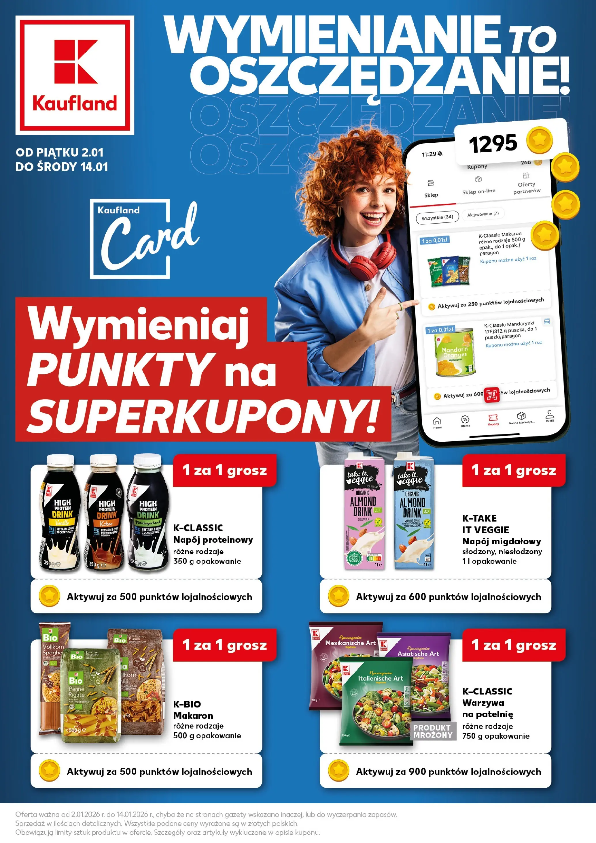 Kaufland - Kaufland Katalog Redempcyjny ważny do 14.01 od 01.01.2026 - od jutra PDF | Strona: 1 | Produkty: Kakao, Penne, Mandarynki, Warzywa