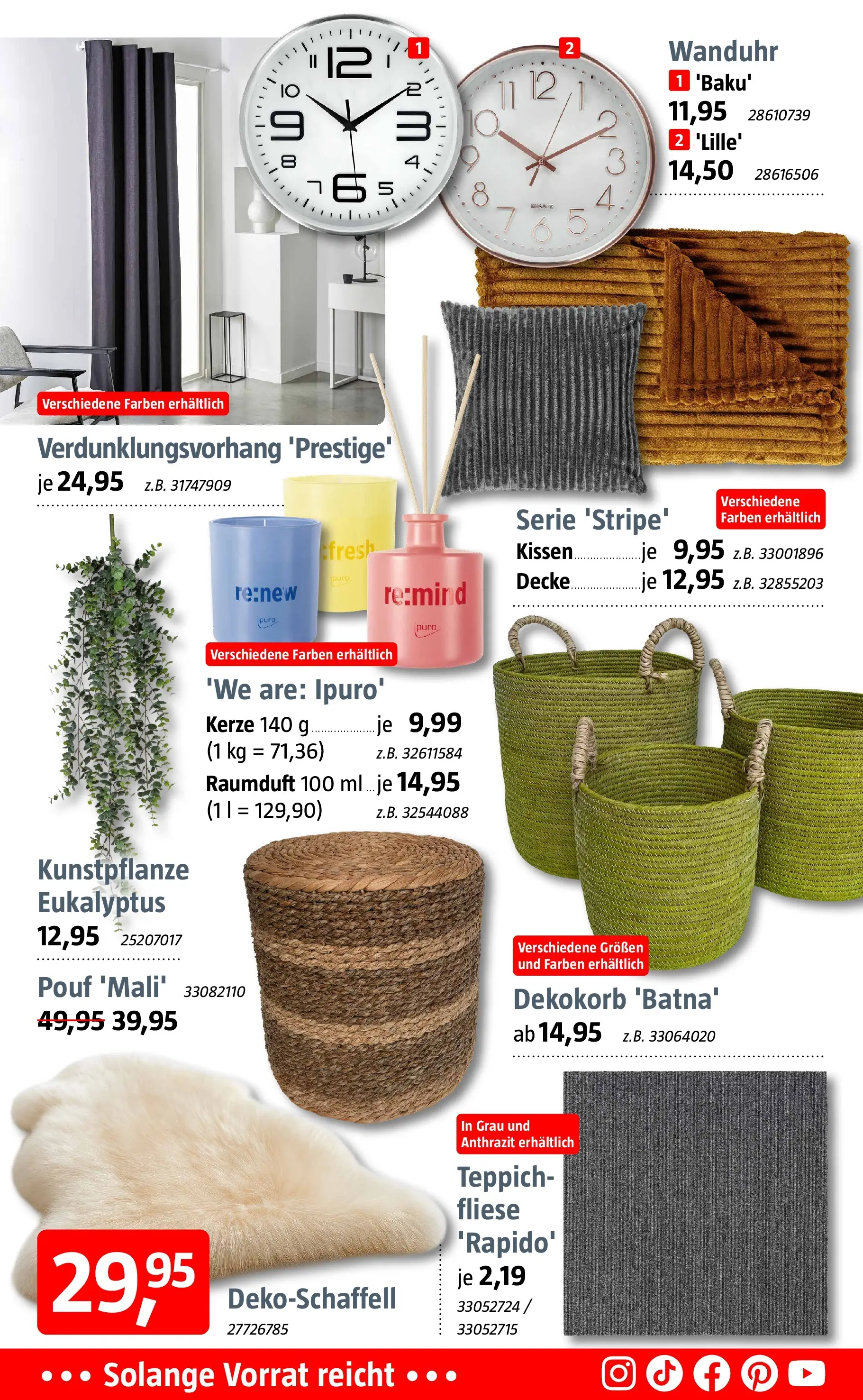 Bauhaus - BAUHAUS: Aktuelle Angebote (ab 02.01.2026) zum Blättern | Seite: 12 | Produkte: Kissen, Decke, Teppich, Pouf