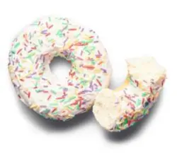 Донът с цветна поръска и бял шоколад